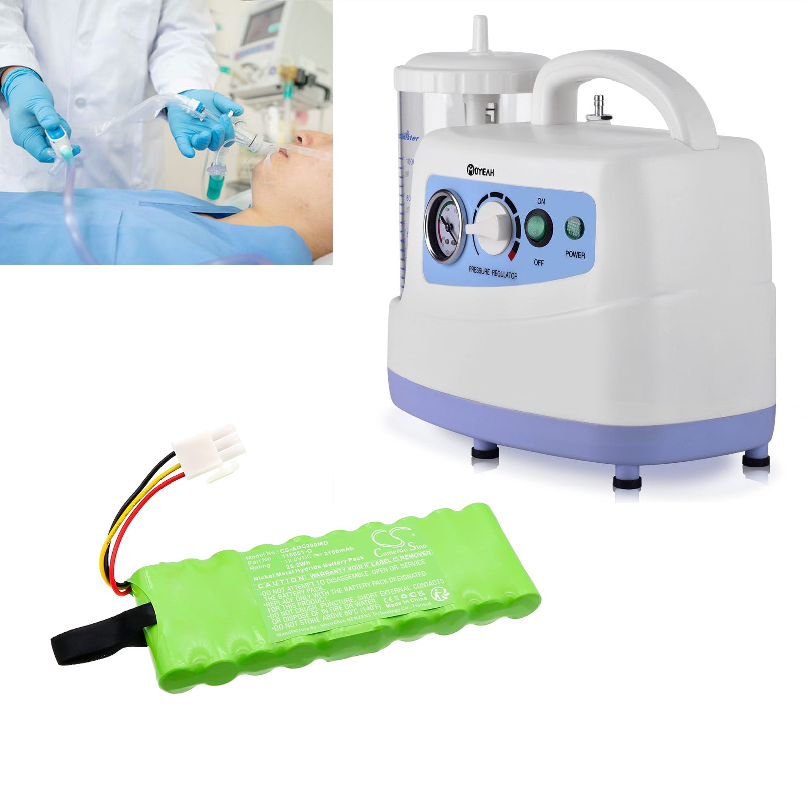 12V, Ni-MH, 2100mAh, Battery fits Asskea DC20, DC30, 25.2Wh Medical Cameron Sino Technology Limited