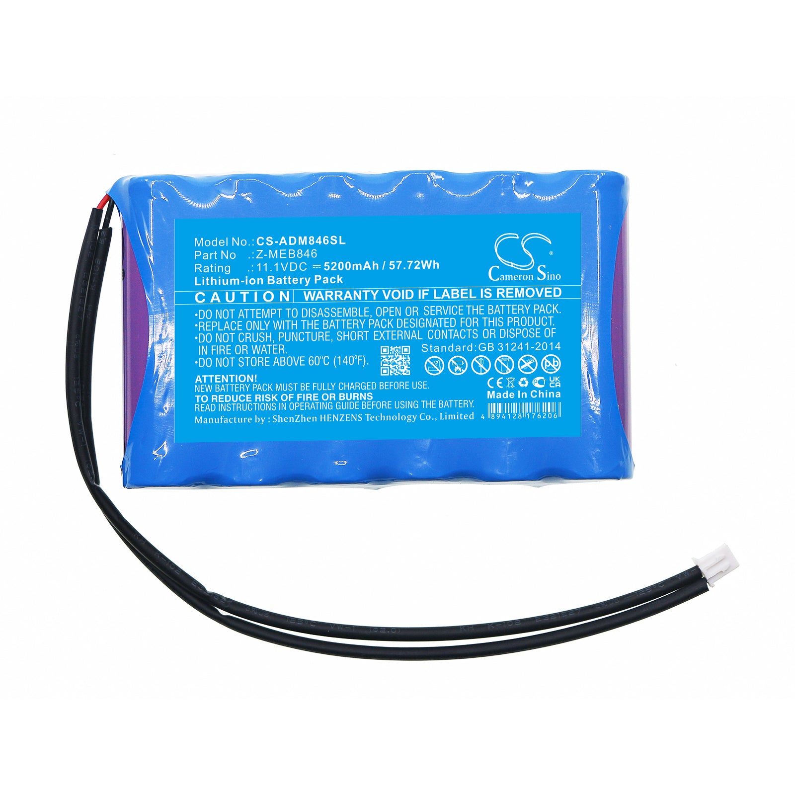 Li-ion, Lighting & Studio Battery fits American Dj Mega Go Flood Par Ho, 11.1V, 5200mAh Lighting & Studio Cameron Sino Technology Limited