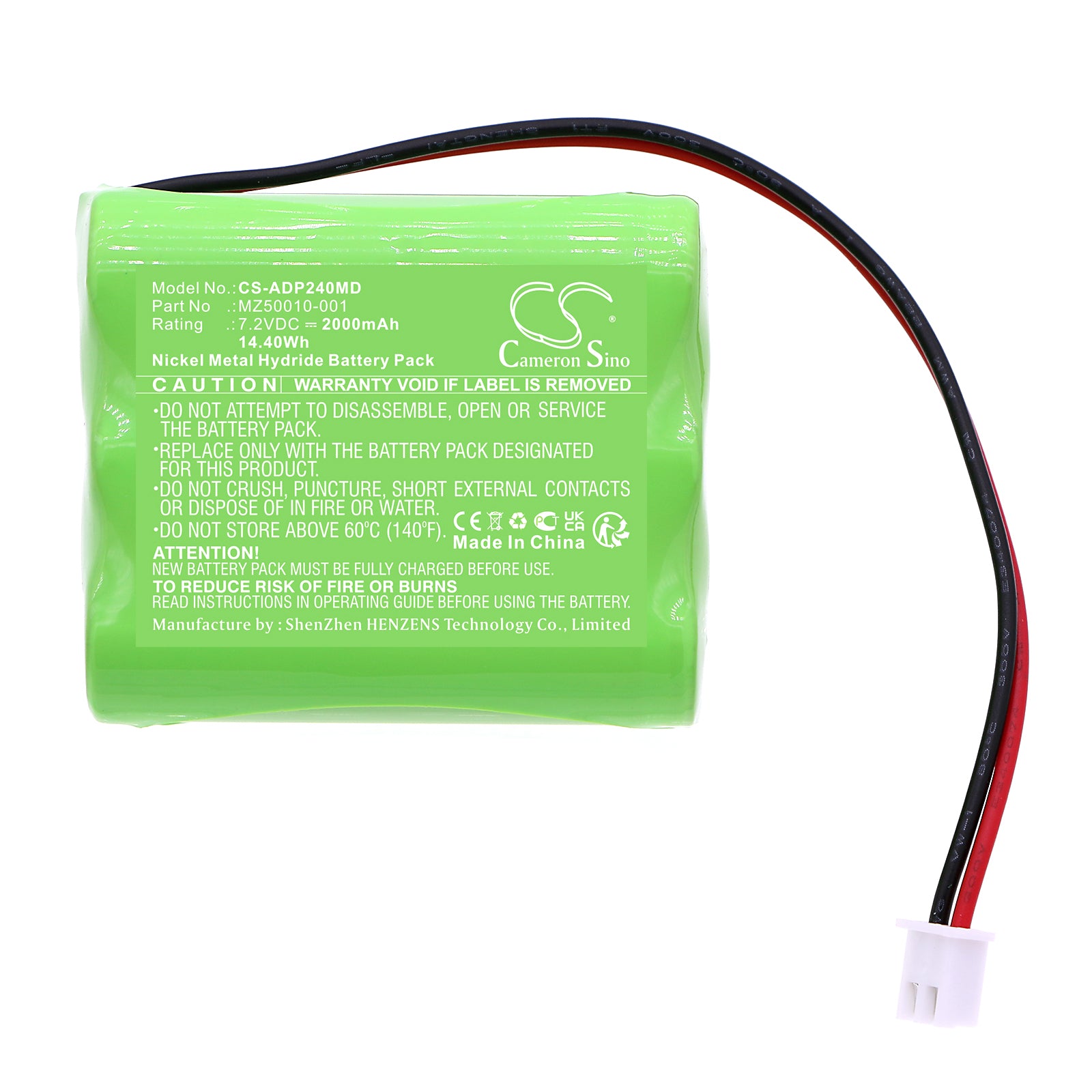 Ni-MH, Medical Battery fits Ade Dp2300, Dp2400, 7.2V, 2000mAh Medical Cameron Sino Technology Limited