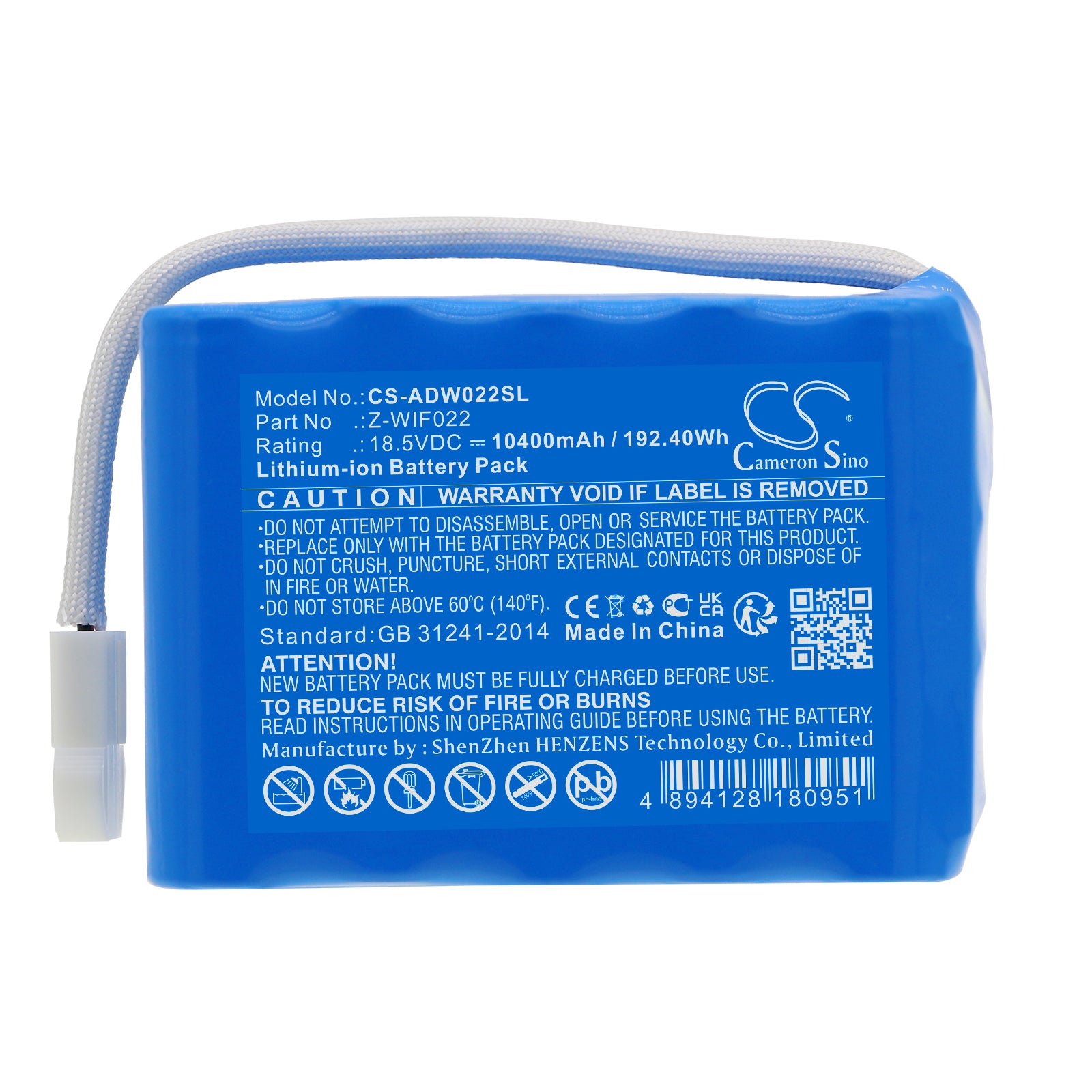 Li-ion, Lighting & Studio Battery fits American Dj Wifly Exr Dotz Par, 18.5V, 10400mAh Lighting & Studio Cameron Sino Technology Limited