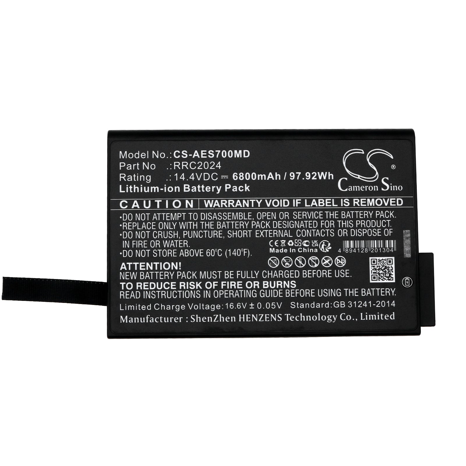 Li-ion, Medical Battery fits Aeonmed Respirator Vg60, Respirator Vg70, 14.4V, 6800mAh Medical Cameron Sino Technology Limited