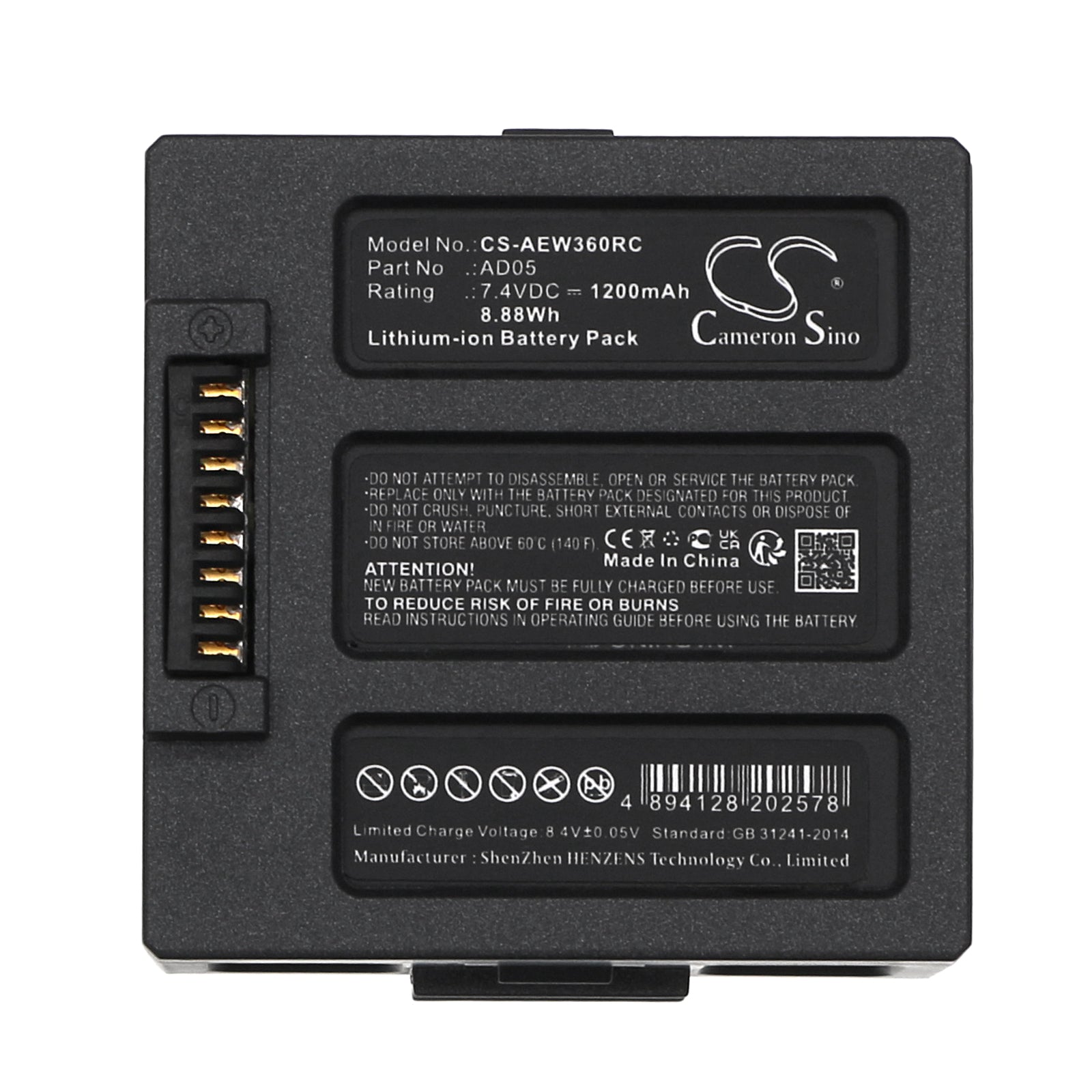 Li-ion, Drones Battery fits Aee Sparrow 360, 7.4V, 1200mAh Drones Cameron Sino Technology Limited