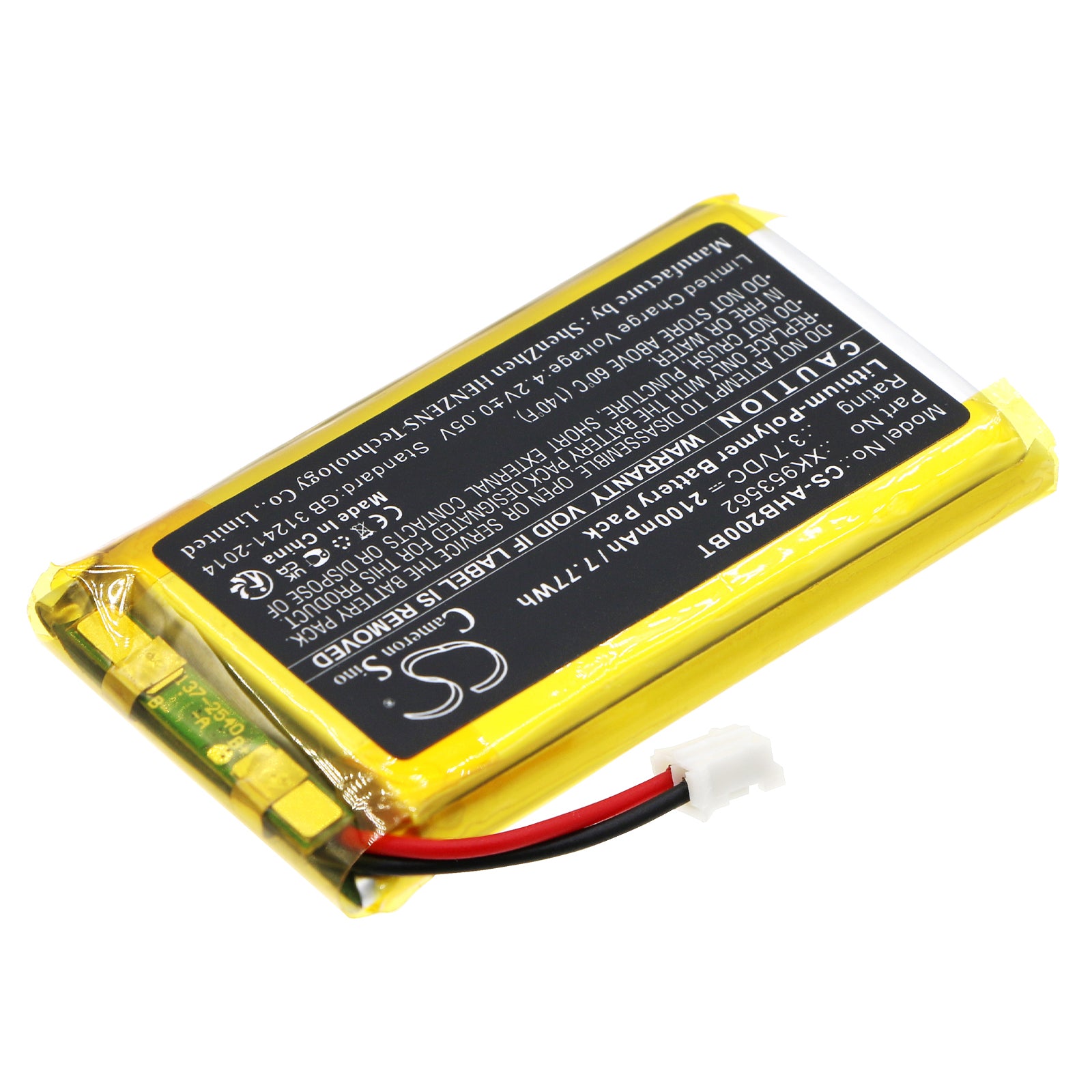 Li-Polymer, Alarm System Battery fits Ajax Aj-hub2plus-w/b, Aj-hub2-w/b, 3.7V, 2100mAh Alarm System Cameron Sino Technology Limited