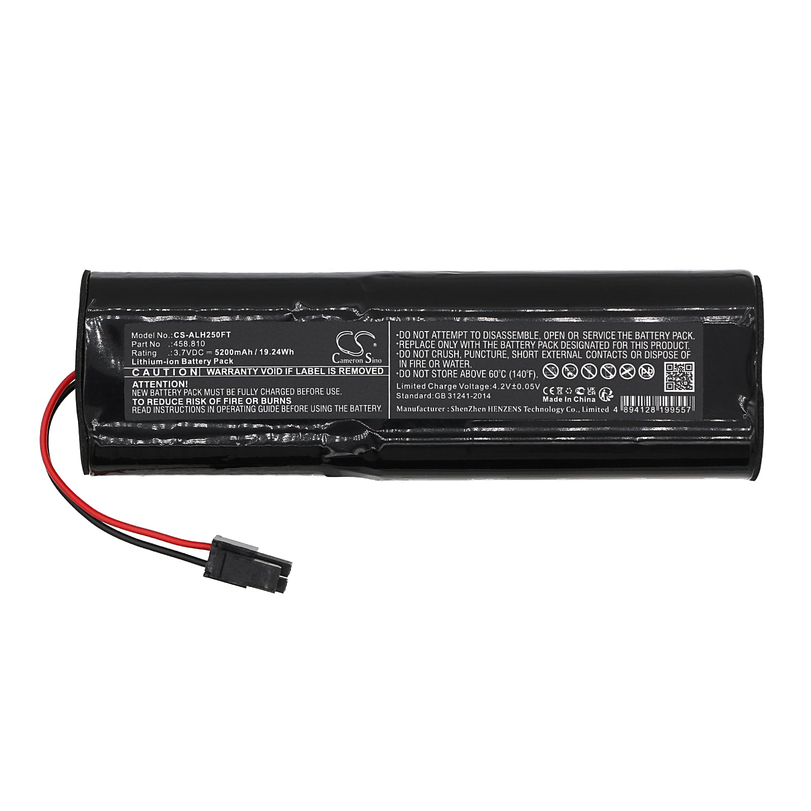 Li-ion, Flashlight Battery fits Acculux Hl25ex Ex, 3.7V, 5200mAh Flashlight Cameron Sino Technology Limited