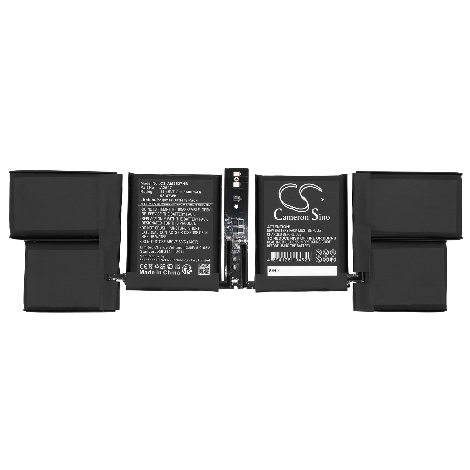 Li-Polymer, Notebook, Laptop Battery fits Apple Emc 3651, Macbook 16" A2485 Late 2021, 11.45V, 8600mAh Notebook, Laptop Cameron Sino Technology Limited