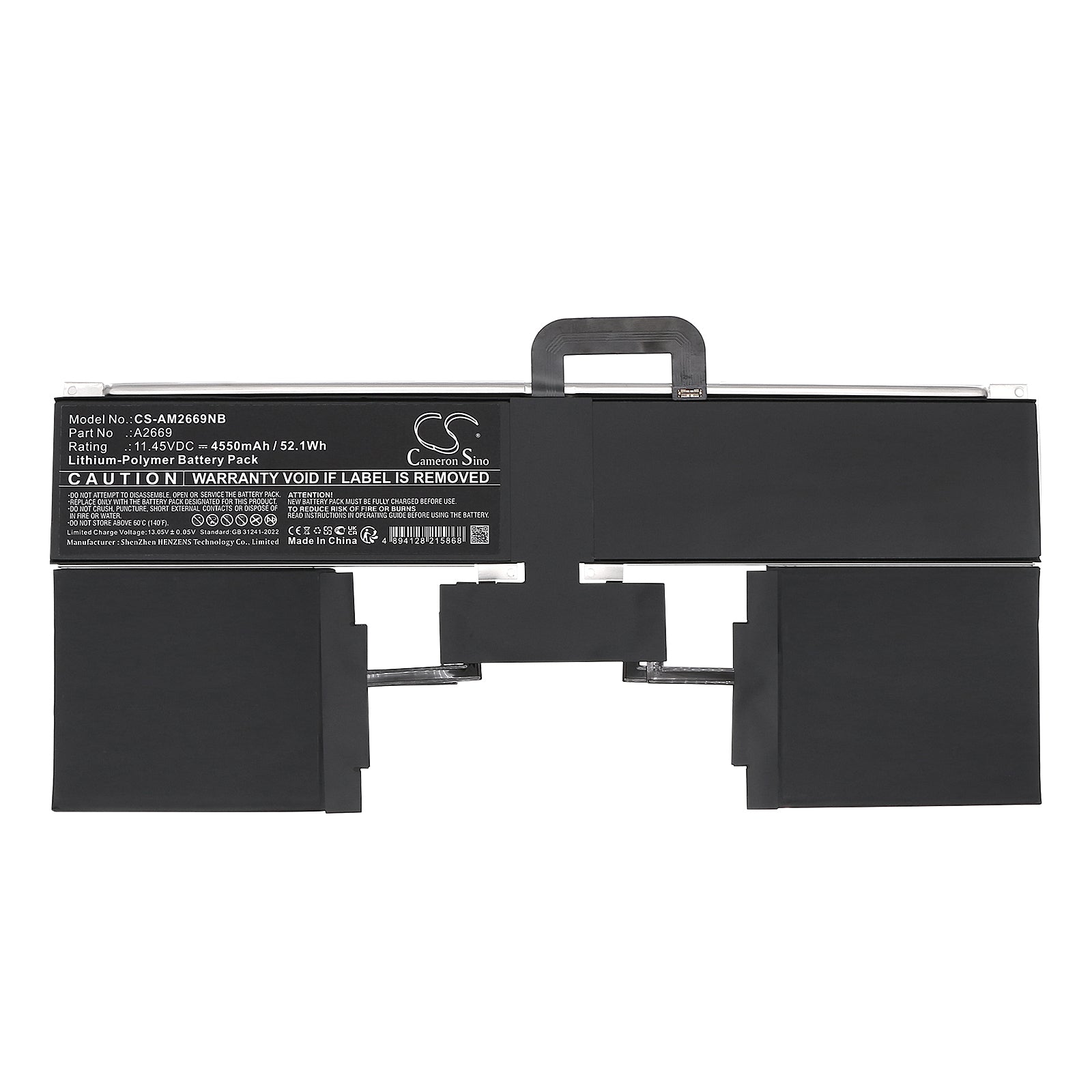 11.45V, Li-Polymer, 4550mAh, Battery fits Apple A2681 (EMC 4074), M2 2022 A2681, 52.1Wh Notebook, Laptop Cameron Sino Technology Limited