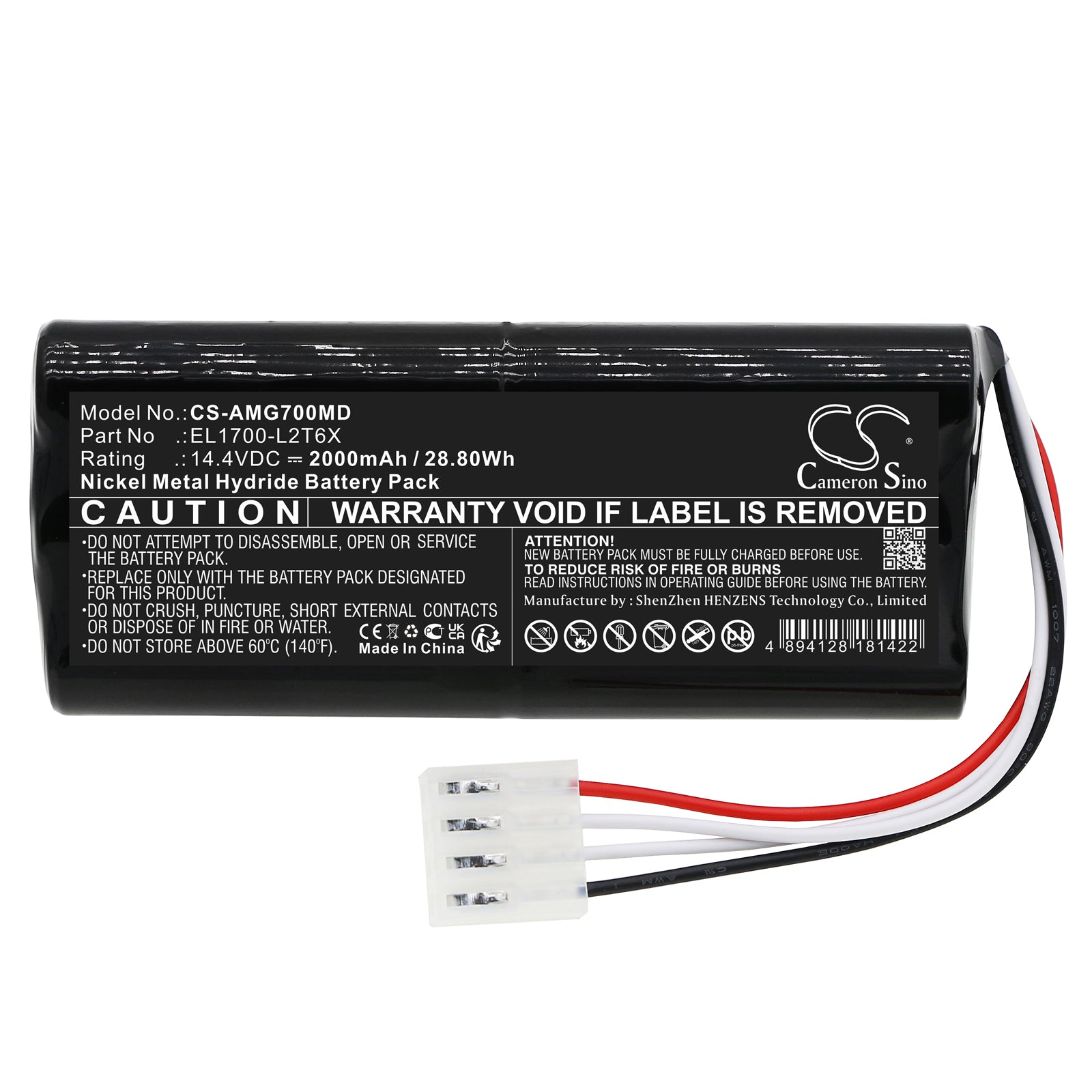Ni-MH, Medical Battery fits Amico El1700-l2t6x, Golift 700, 14.4V, 2000mAh Medical Cameron Sino Technology Limited