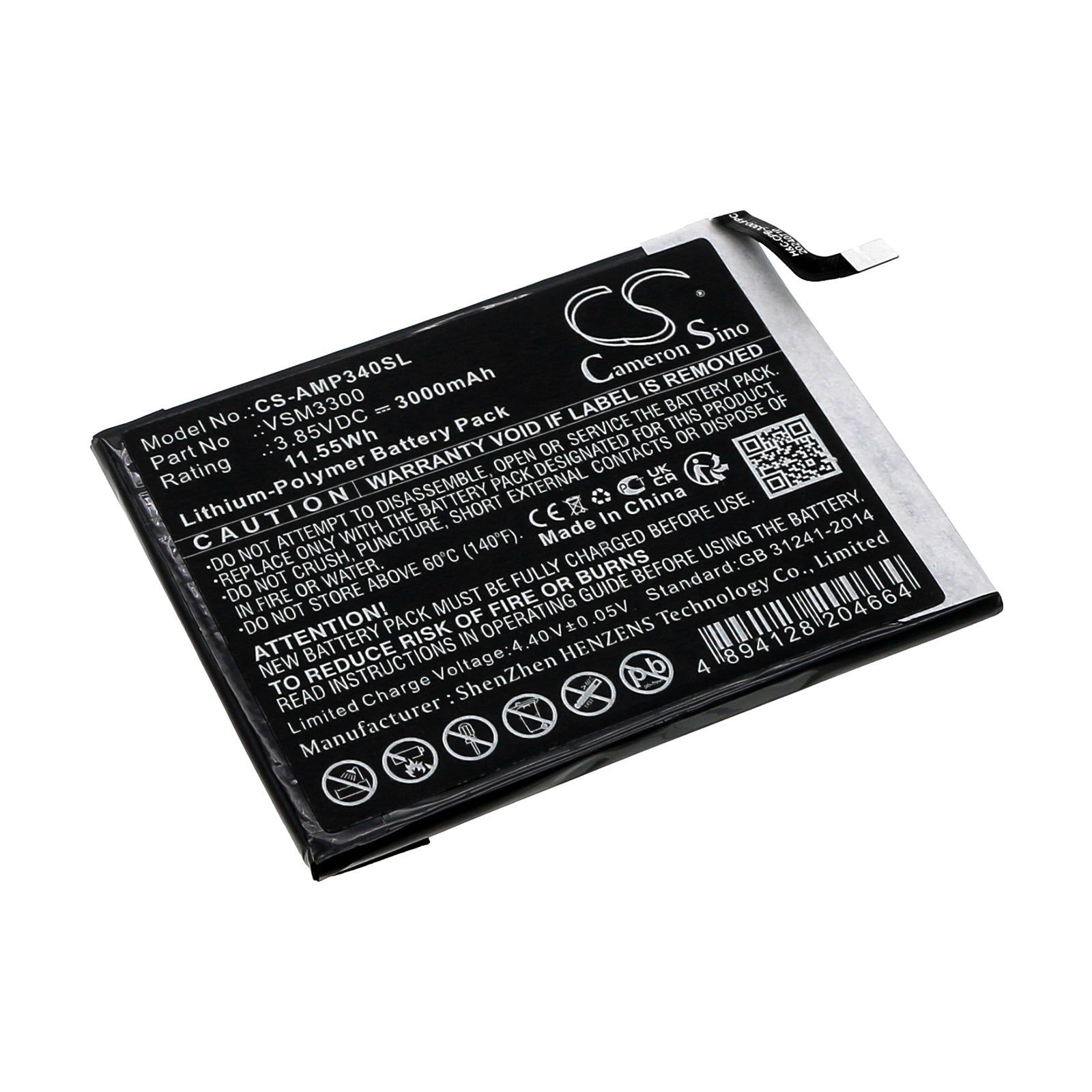 Li-Polymer, Mobile, SmartPhone Battery fits At&t Fusion Z, Maestro Plus, 3.85V, 3000mAh Mobile, SmartPhone Cameron Sino Technology Limited