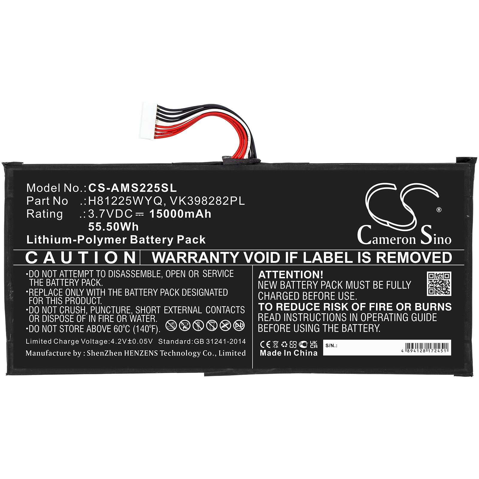 Li-Polymer, Diagnostic Scanner Battery fits Autel Maxisys Elite, 3.7V, 15000mAh Diagnostic Scanner Cameron Sino Technology Limited