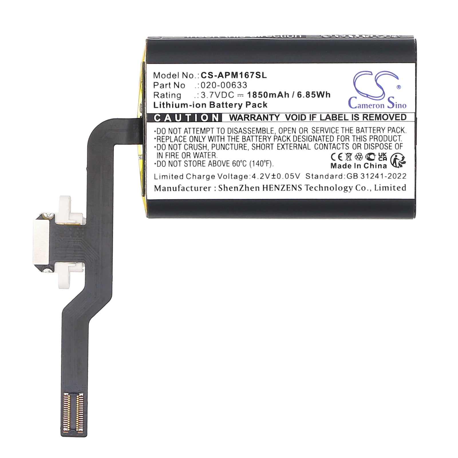 3.7V, Li-ion, 1850mAh, Battery fits Apple A1657, A1672, 6.85Wh Keyboard,Mouse Cameron Sino Technology Limited