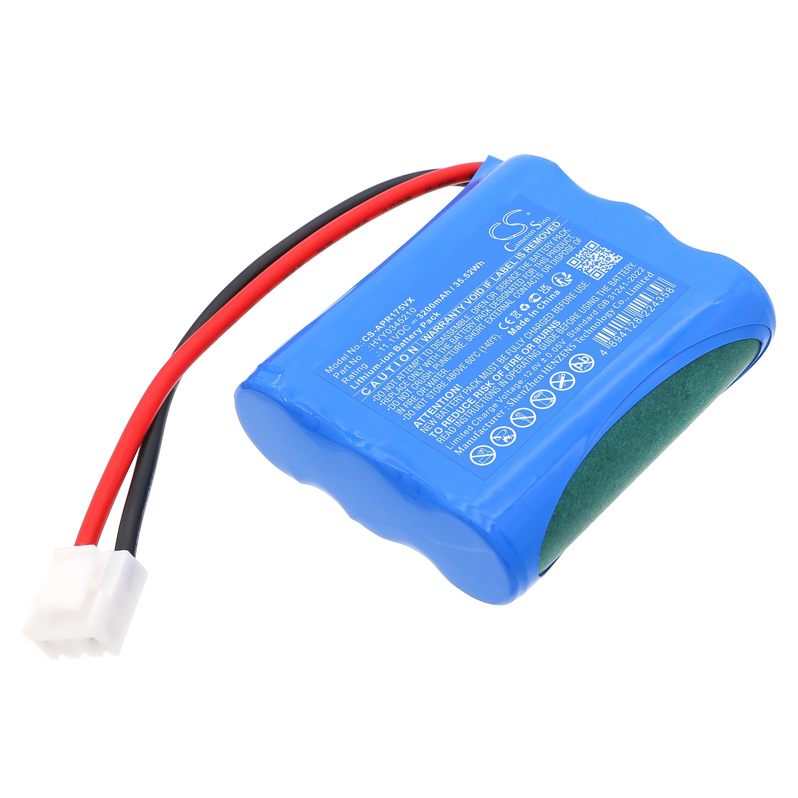 11.1V, Li-ion, 3200mAh, Battery fits Aiper Scuba SE Pool Vacuum Cleaner Robotic Pool Cleaners, 35.52Wh Robotic Pool Cleaner Cameron Sino Technology Limited