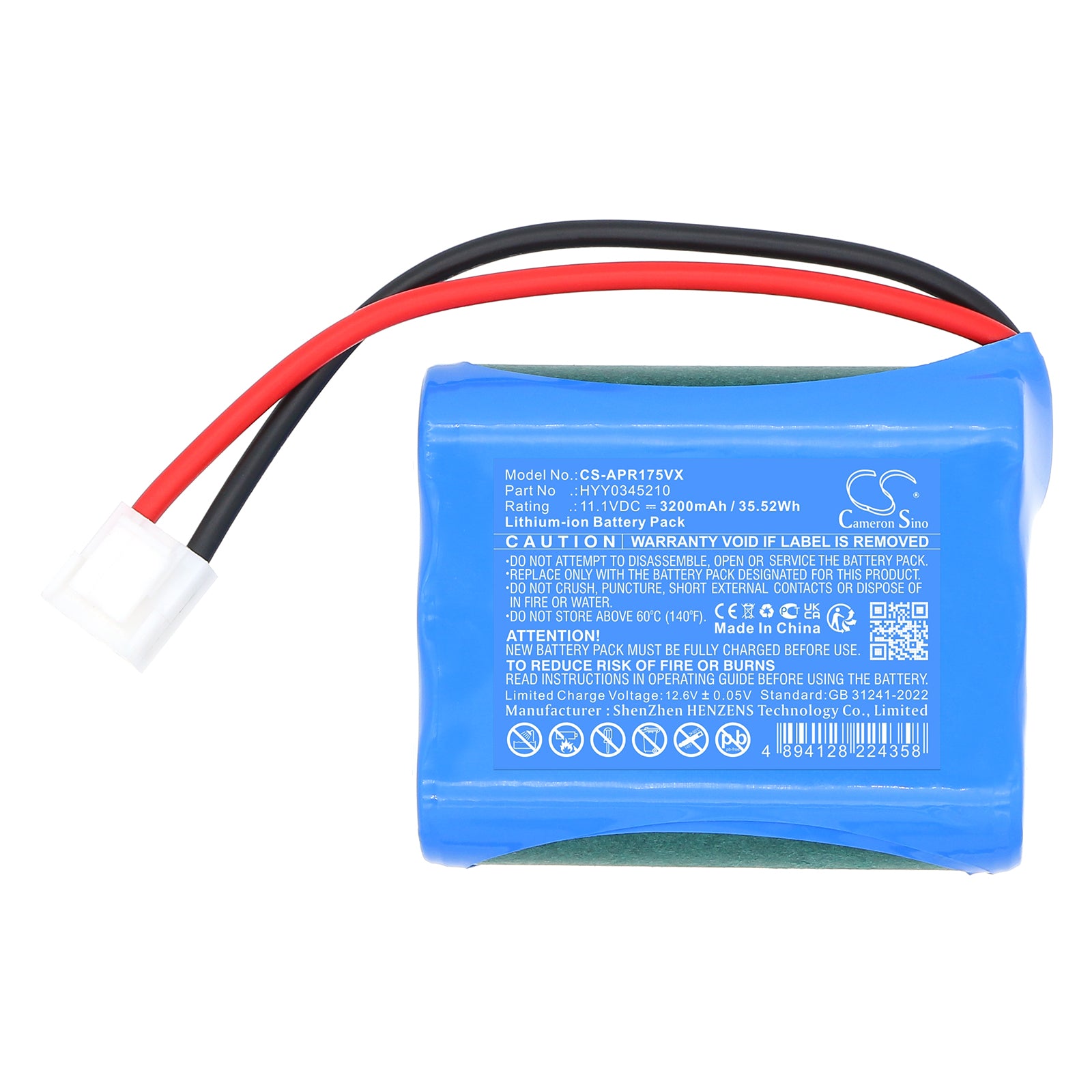 11.1V, Li-ion, 3200mAh, Battery fits Aiper Scuba SE Pool Vacuum Cleaner Robotic Pool Cleaners, 35.52Wh Robotic Pool Cleaner Cameron Sino Technology Limited