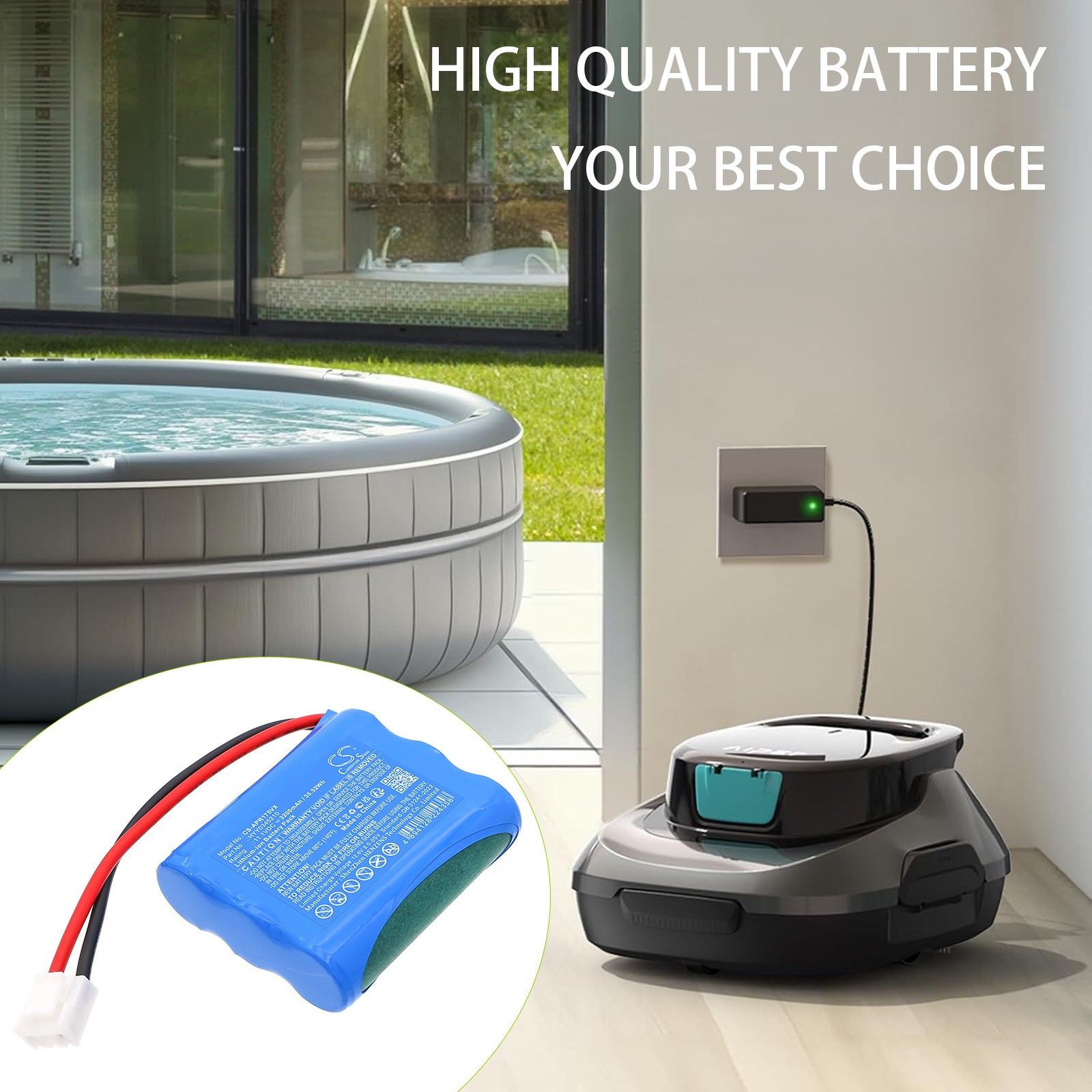 11.1V, Li-ion, 3200mAh, Battery fits Aiper Scuba SE Pool Vacuum Cleaner Robotic Pool Cleaners, 35.52Wh Robotic Pool Cleaner Cameron Sino Technology Limited