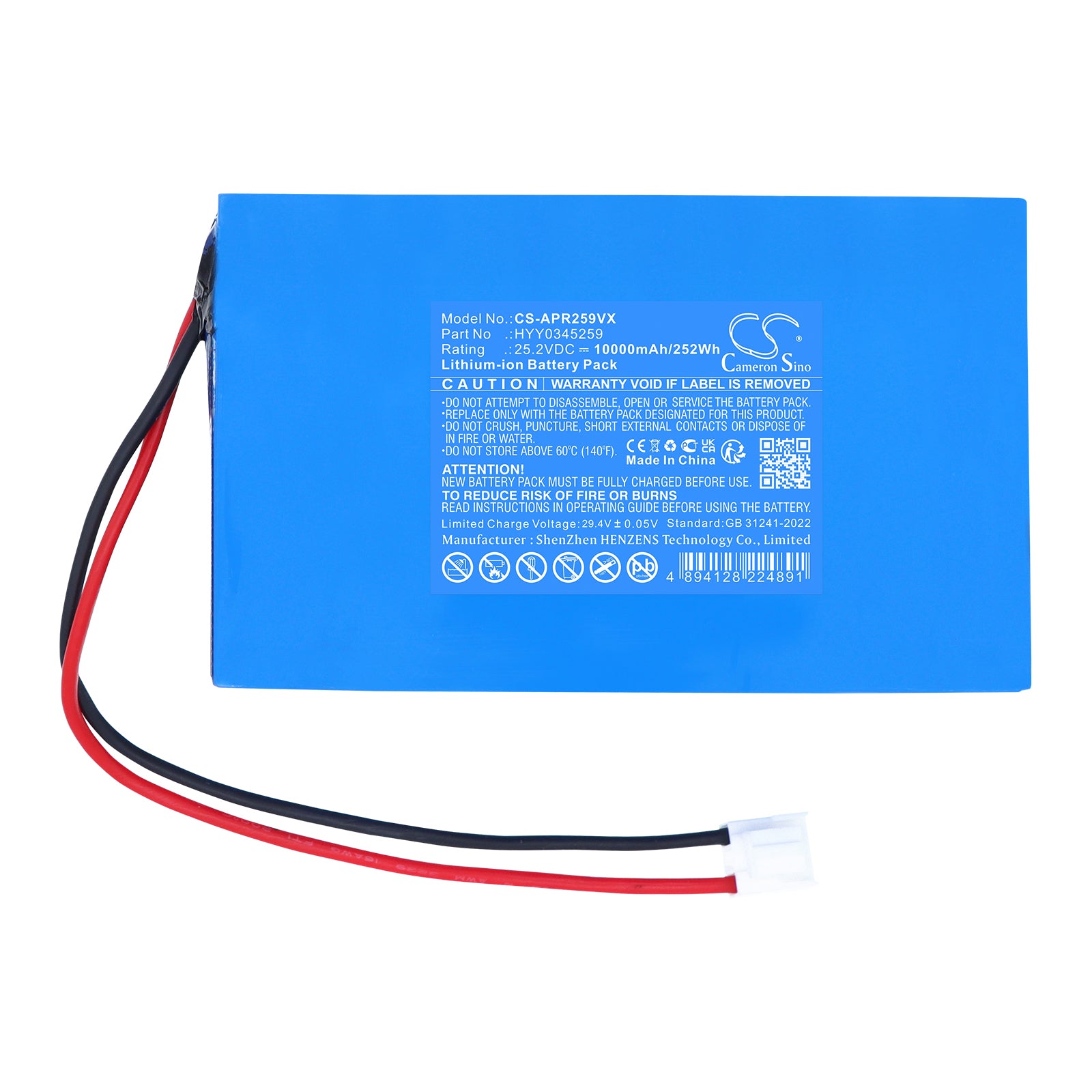25.2V, Li-ion, 10000mAh, Battery fits Aiper Seagull 3000 Wall-Climbing Cordless Pool Cleaner, 252Wh Robotic Pool Cleaner Cameron Sino Technology Limited