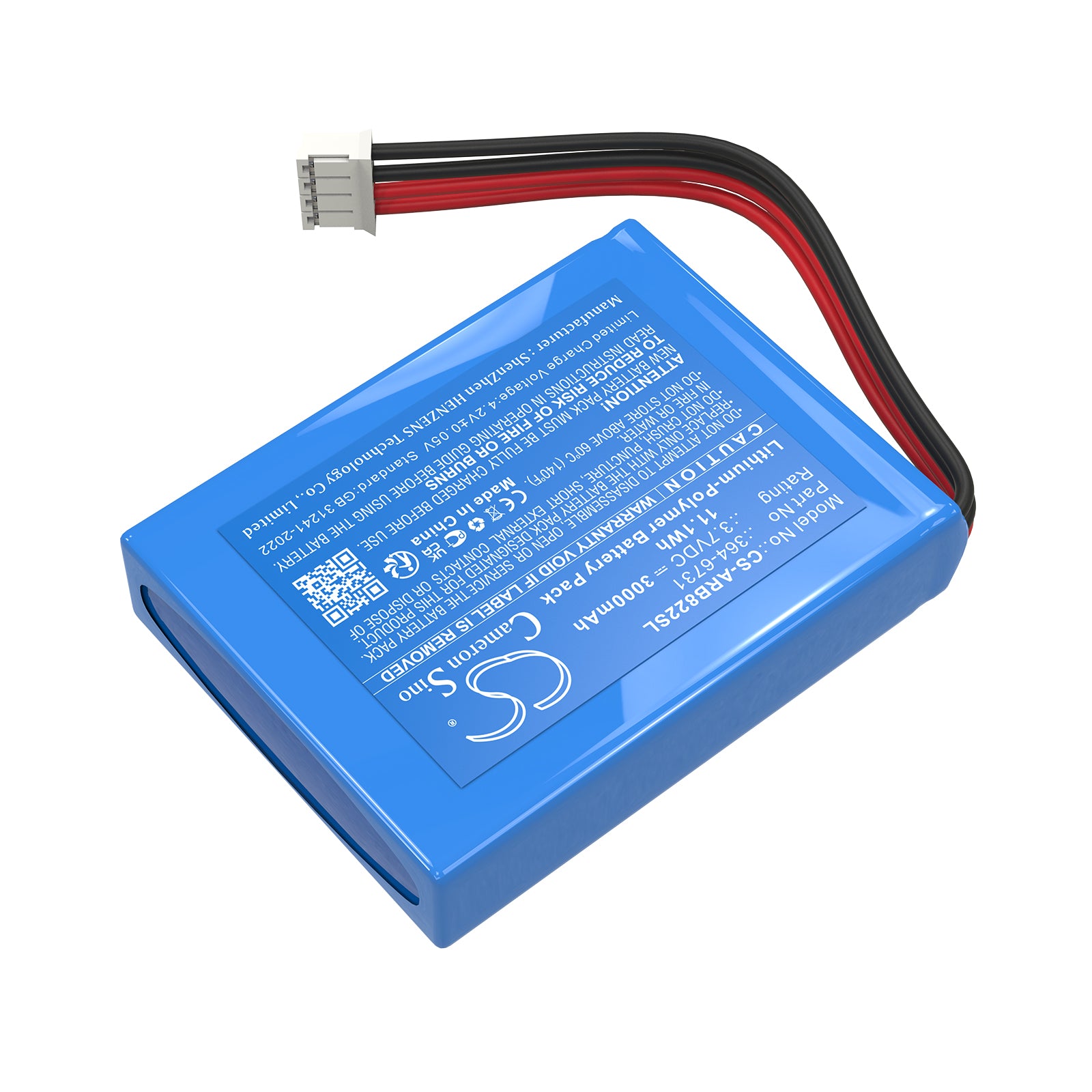 3.7V, Li-Polymer, 3000mAh, Battery fits ABB 364-6731, 3BSC760019E1, 11.1Wh PLC Cameron Sino Technology Limited