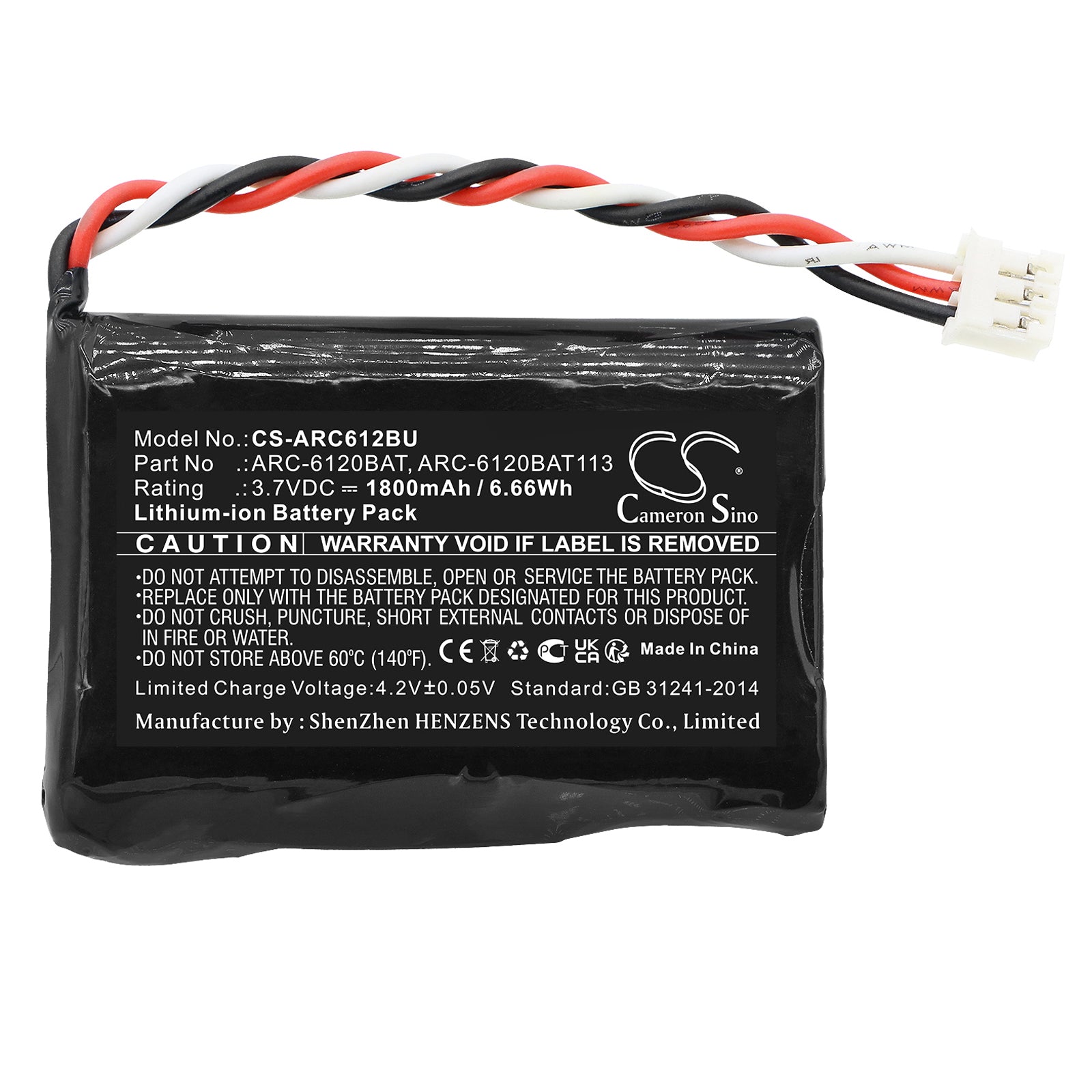 Li-ion, RAID Controller Battery fits Areca Arc-11xx(ml), Arc-1203-(2i/4i/8i), 3.7V, 1800mAh RAID Controller Cameron Sino Technology Limited