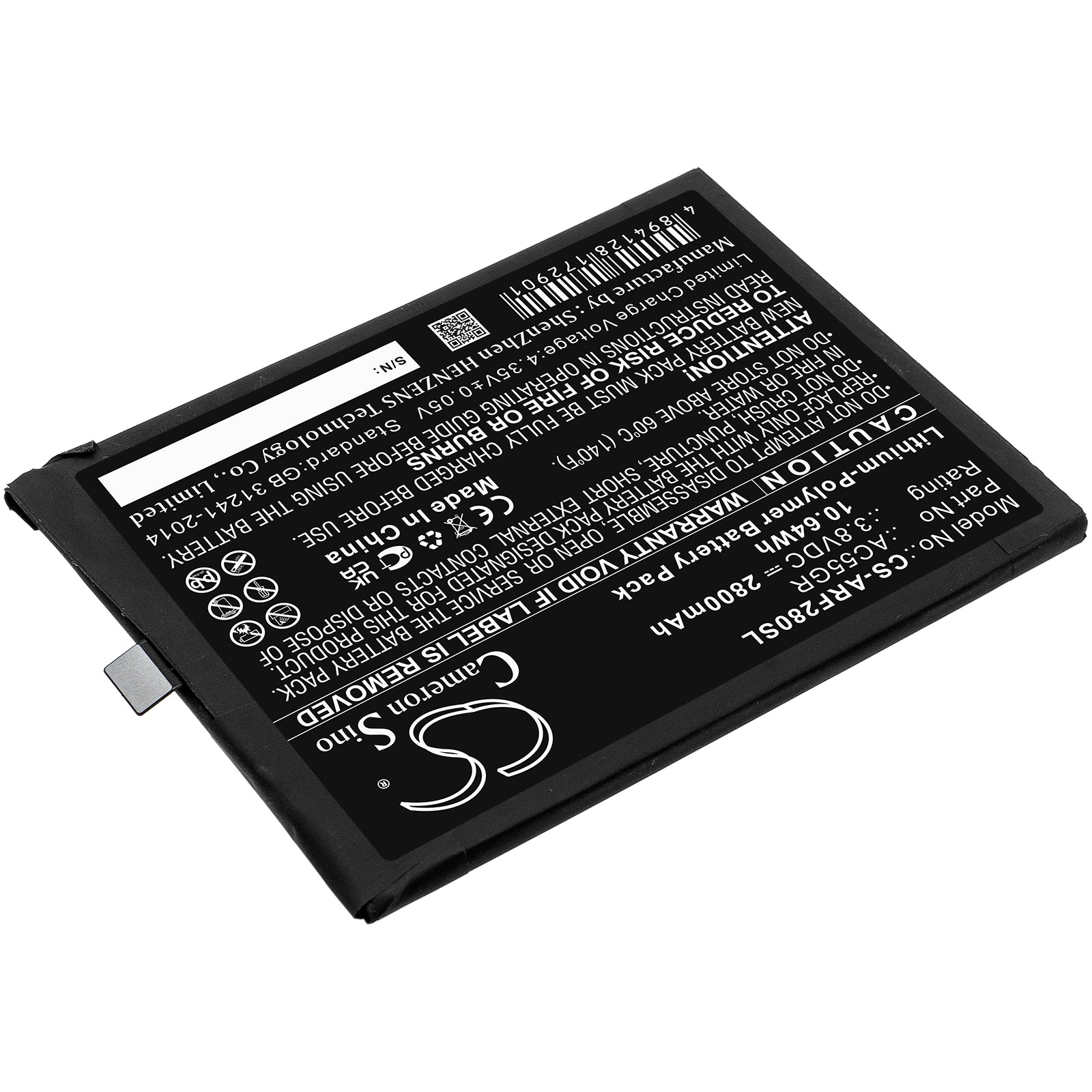 Li-Polymer, Mobile, SmartPhone Battery fits Archos 5.5 Hero V3, Bsf28, 3.8V, 2800mAh Mobile, SmartPhone Cameron Sino Technology Limited