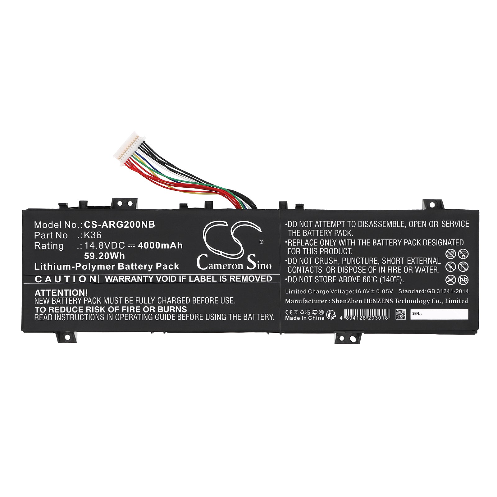 Li-Polymer, Notebook, Laptop Battery fits Bben G16, G16a, 14.8V, 4000mAh Notebook, Laptop Cameron Sino Technology Limited