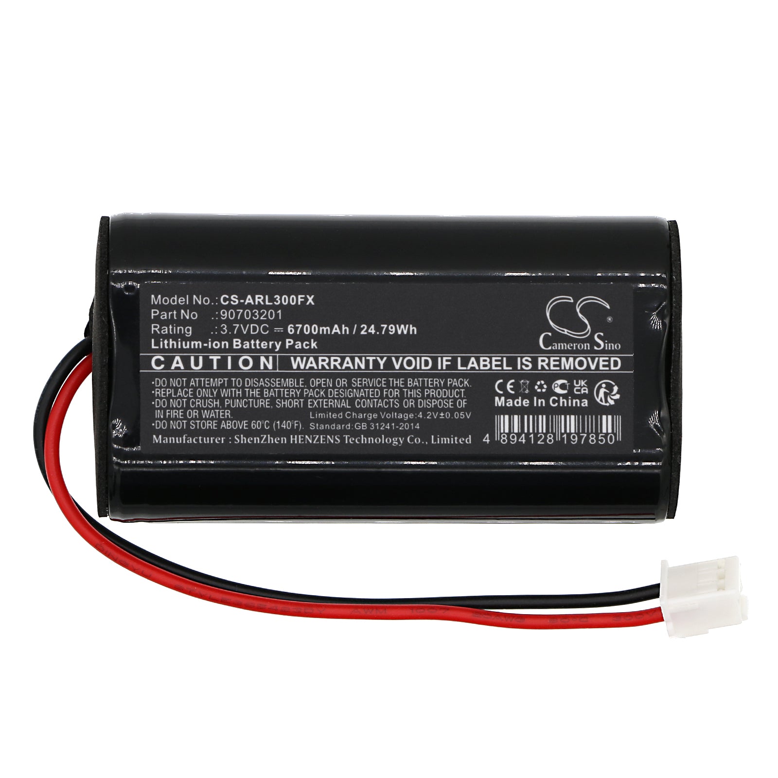 Li-ion, Flashlight Battery fits Adaro Adalit L-3000, Adalit L-3000 Power, 3.7V, 6700mAh Flashlight Cameron Sino Technology Limited