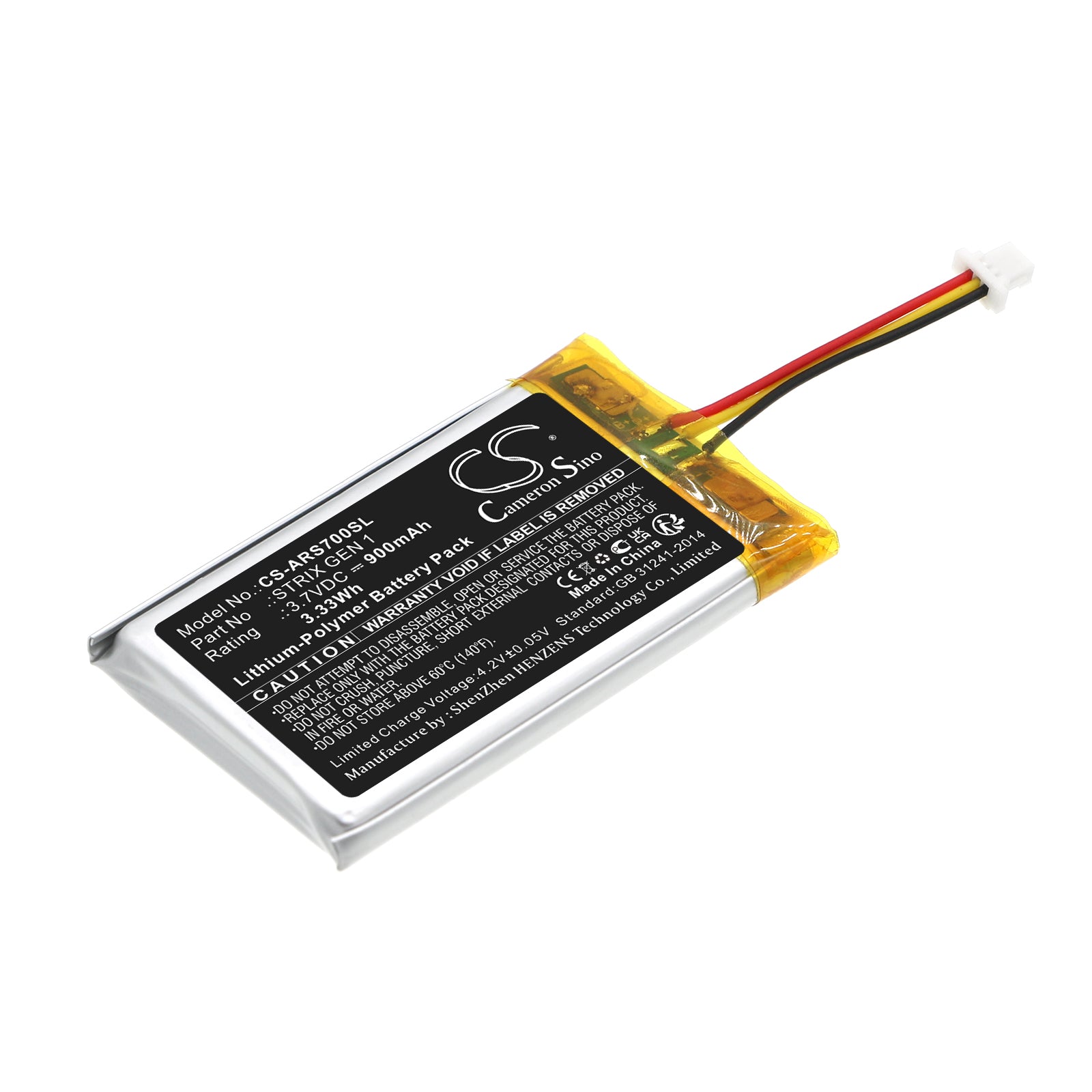 Li-Polymer, Wireless Headset Battery fits Asus Rog Strix Fusion 700, 3.7V, 900mAh Wireless Headset Cameron Sino Technology Limited