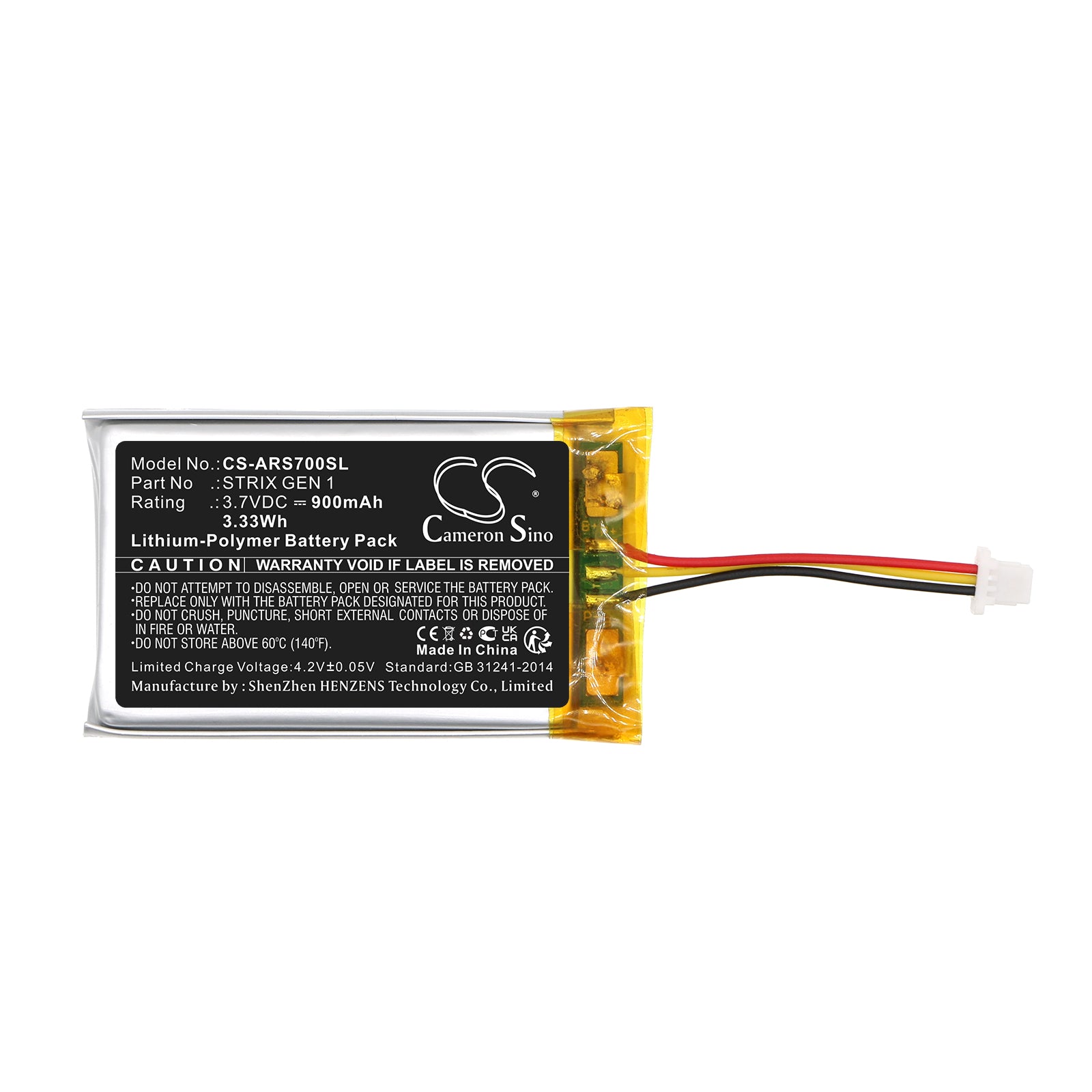 Li-Polymer, Wireless Headset Battery fits Asus Rog Strix Fusion 700, 3.7V, 900mAh Wireless Headset Cameron Sino Technology Limited
