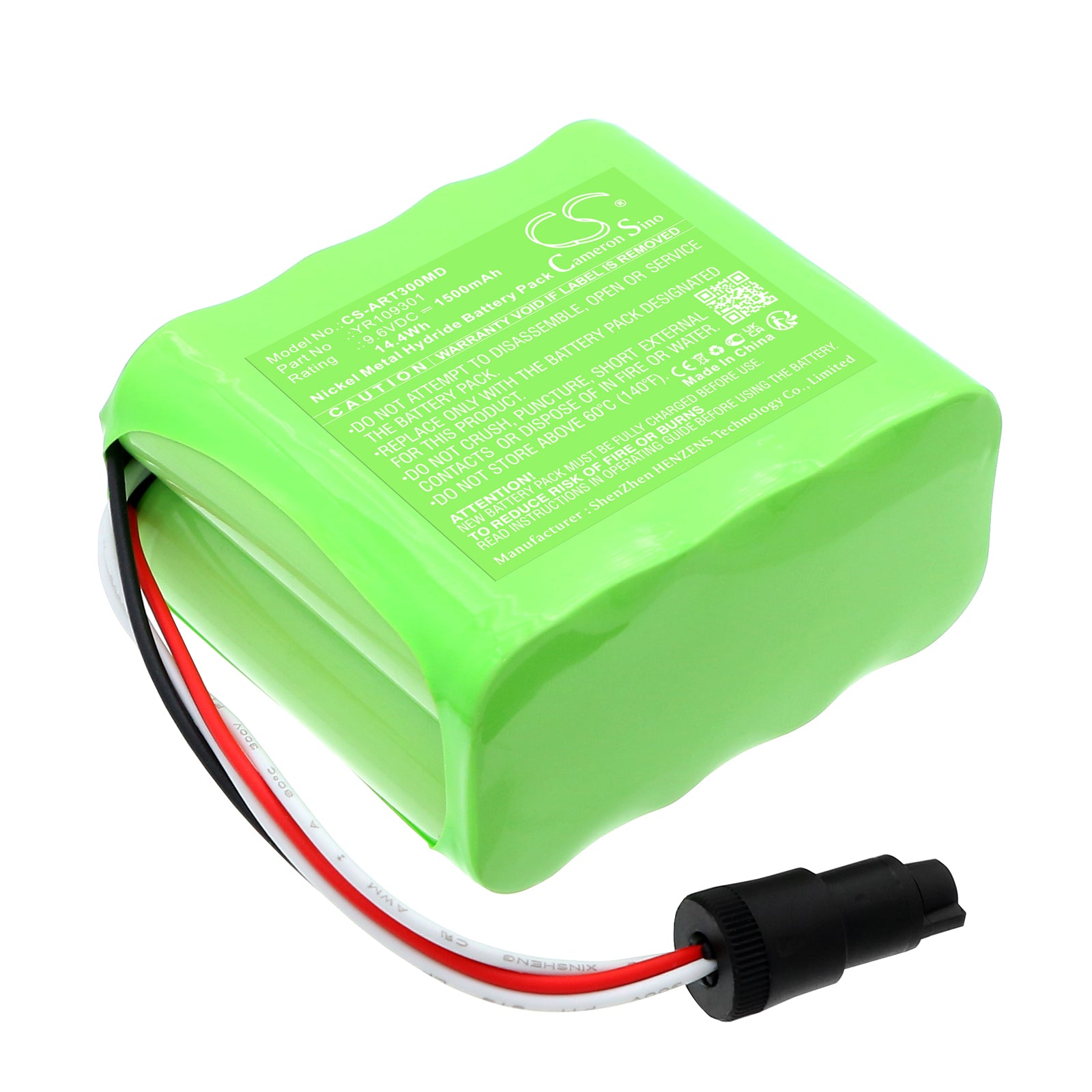 9.6V, Ni-MH, 1500mAh, Battery fits Air Liquide Blease 5500 Osiris 3, Taema Respirator Osiris 3, 14.4Wh Medical Cameron Sino Technology Limited