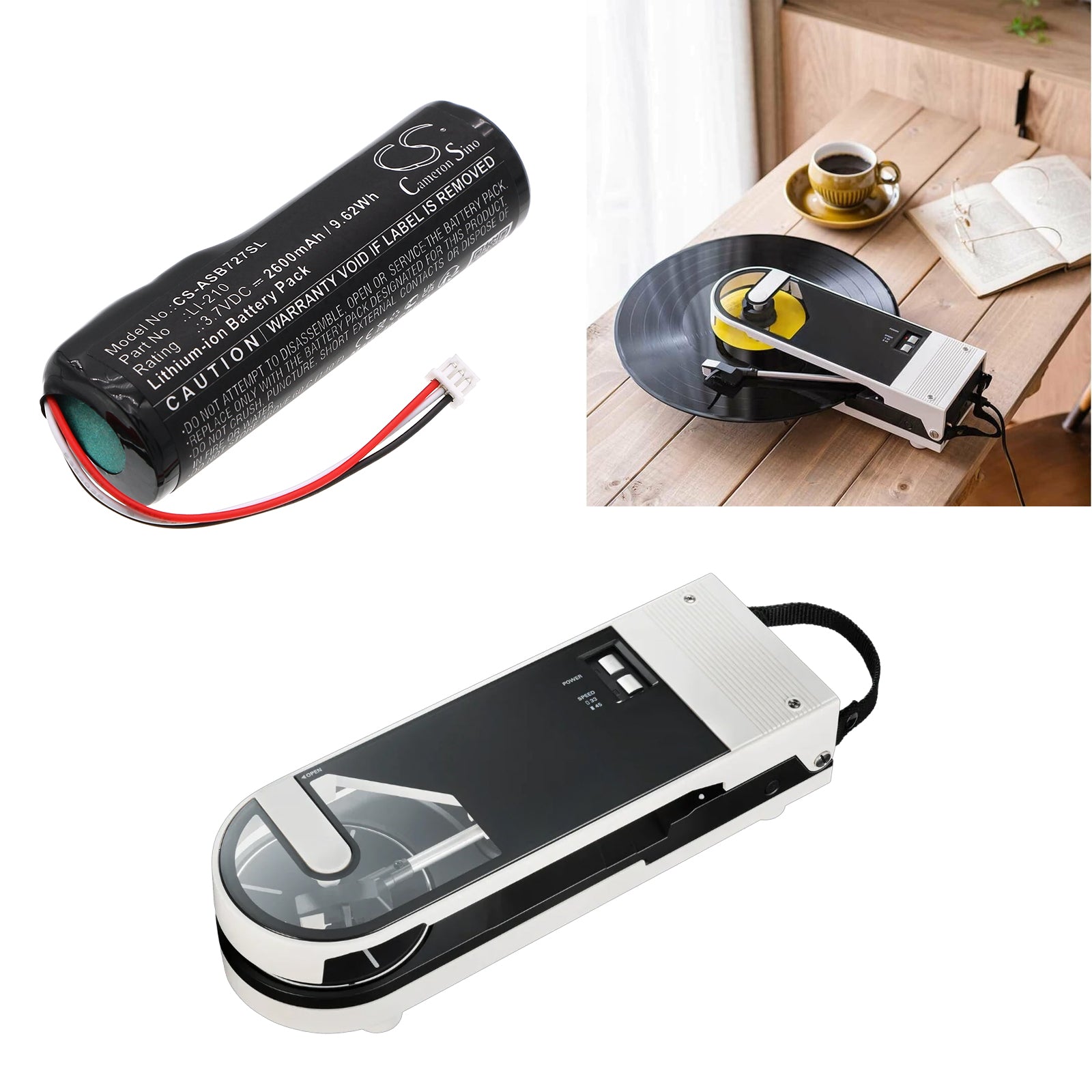 3.7V, Li-ion, 2600mAh, Battery fits Audio-Technica AT-SB727, AUATSB727, 9.62Wh Speaker Cameron Sino Technology Limited