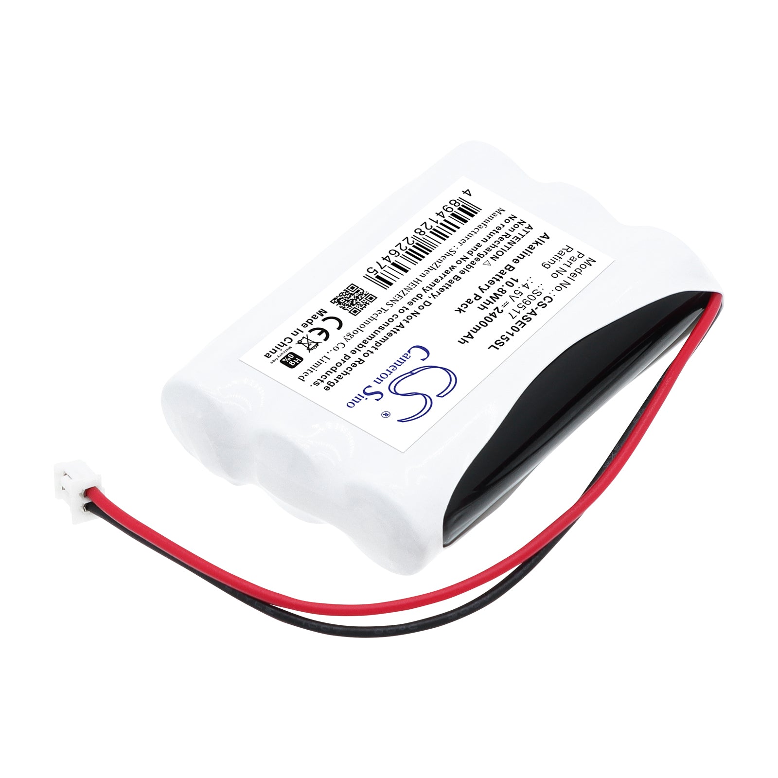4.5V, Alkaline, 2400mAh, Battery fits Assa Abloy EG.086, EG.090, 10.8Wh Smart Home Cameron Sino Technology Limited