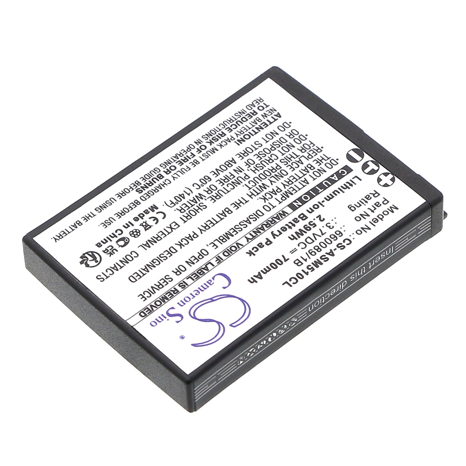 3.7V, Li-ion, 700mAh, Battery fits Ascom 51 Advanced, A51, 2.59Wh Cordless Phone Cameron Sino Technology Limited