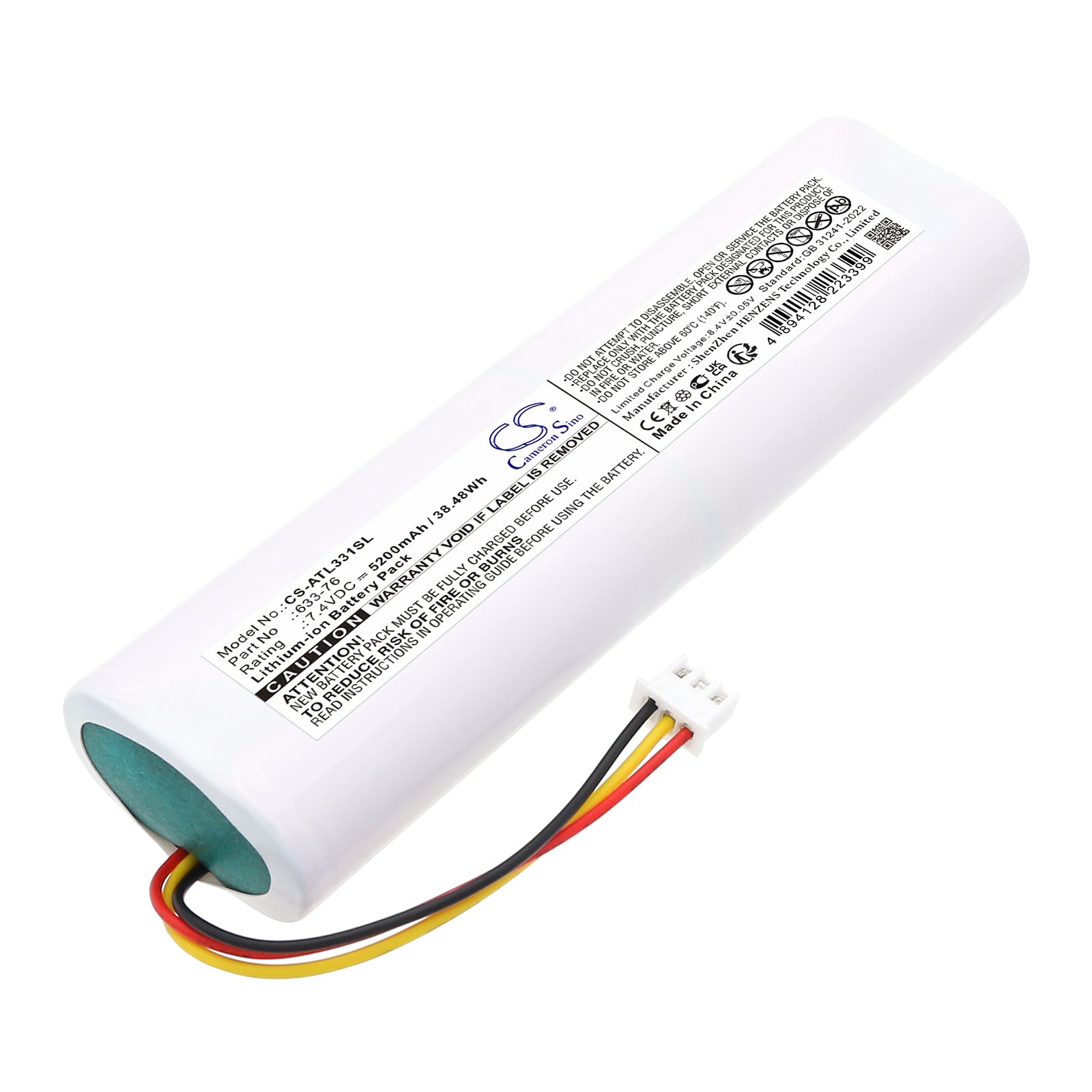 7.4V, Li-ion, 5200mAh, Battery fits Anritsu S331L, 38.48Wh Equipment, Survey, Test Cameron Sino Technology Limited