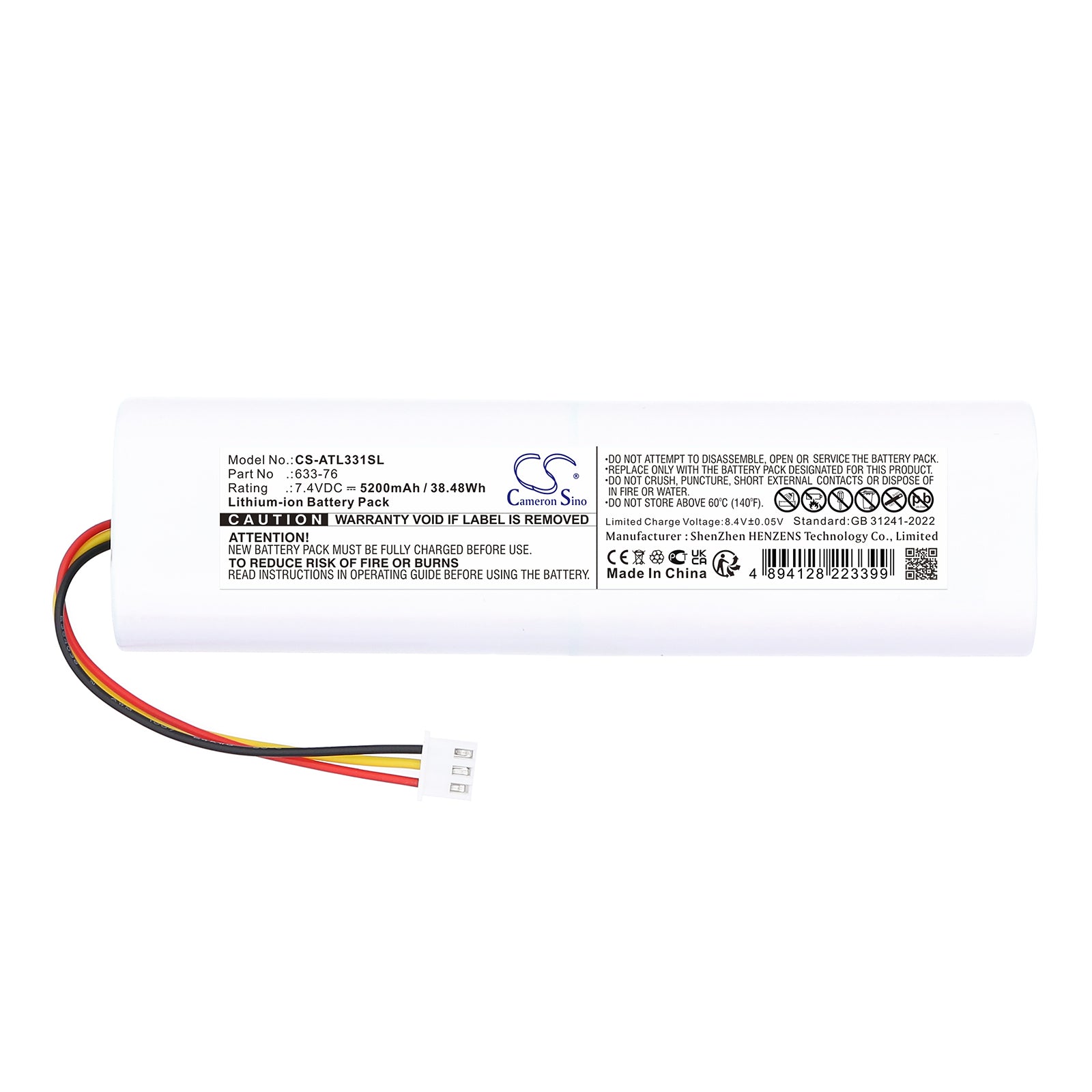 7.4V, Li-ion, 5200mAh, Battery fits Anritsu S331L, 38.48Wh Equipment, Survey, Test Cameron Sino Technology Limited