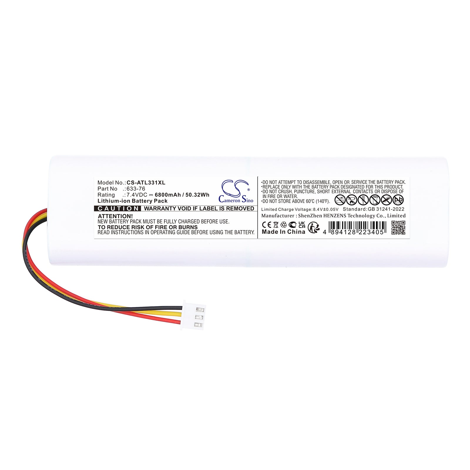 7.4V, Li-ion, 6800mAh, Battery fits Anritsu S331L, 50.32Wh Equipment, Survey, Test Cameron Sino Technology Limited