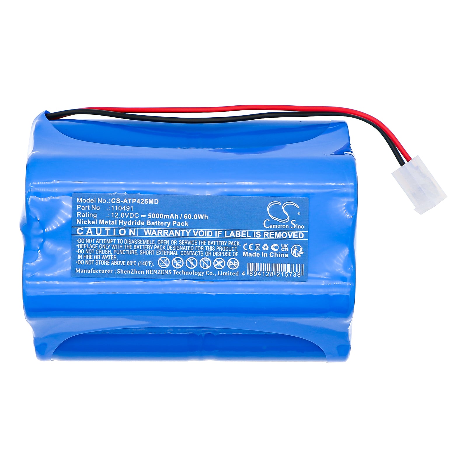 12V, Ni-MH, 5000mAh, Battery fits Atoms Aspirateur Mucosite Atmoport N, pump Atmoport N, 60Wh Medical Cameron Sino Technology Limited