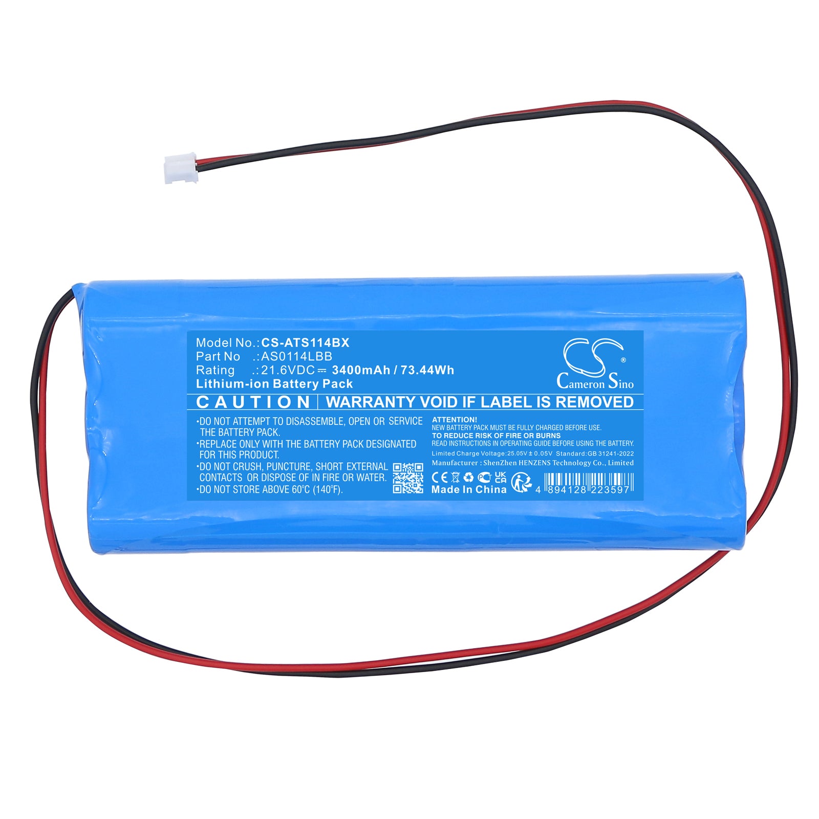 21.6V, Li-ion, 3400mAh, Battery fits Autoslide MultiDrive, Multidrive sliding, 73.44Wh Automatic Doors Cameron Sino Technology Limited