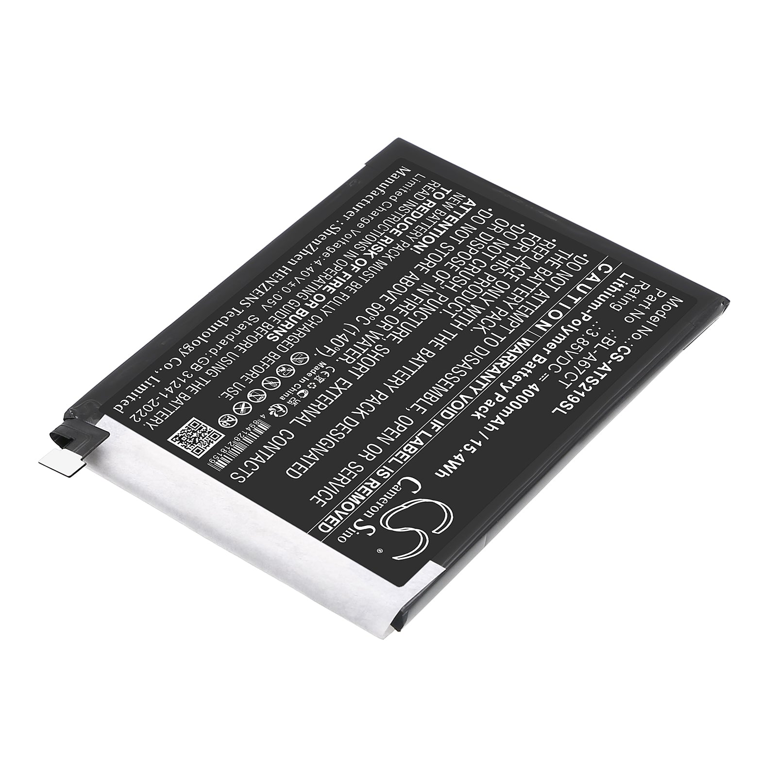 3.85V, Li-Polymer, 4000mAh, Battery fits Cricket Outlast 5G, Outlast 5G SN509C, 15.4Wh Mobile, SmartPhone Cameron Sino Technology Limited