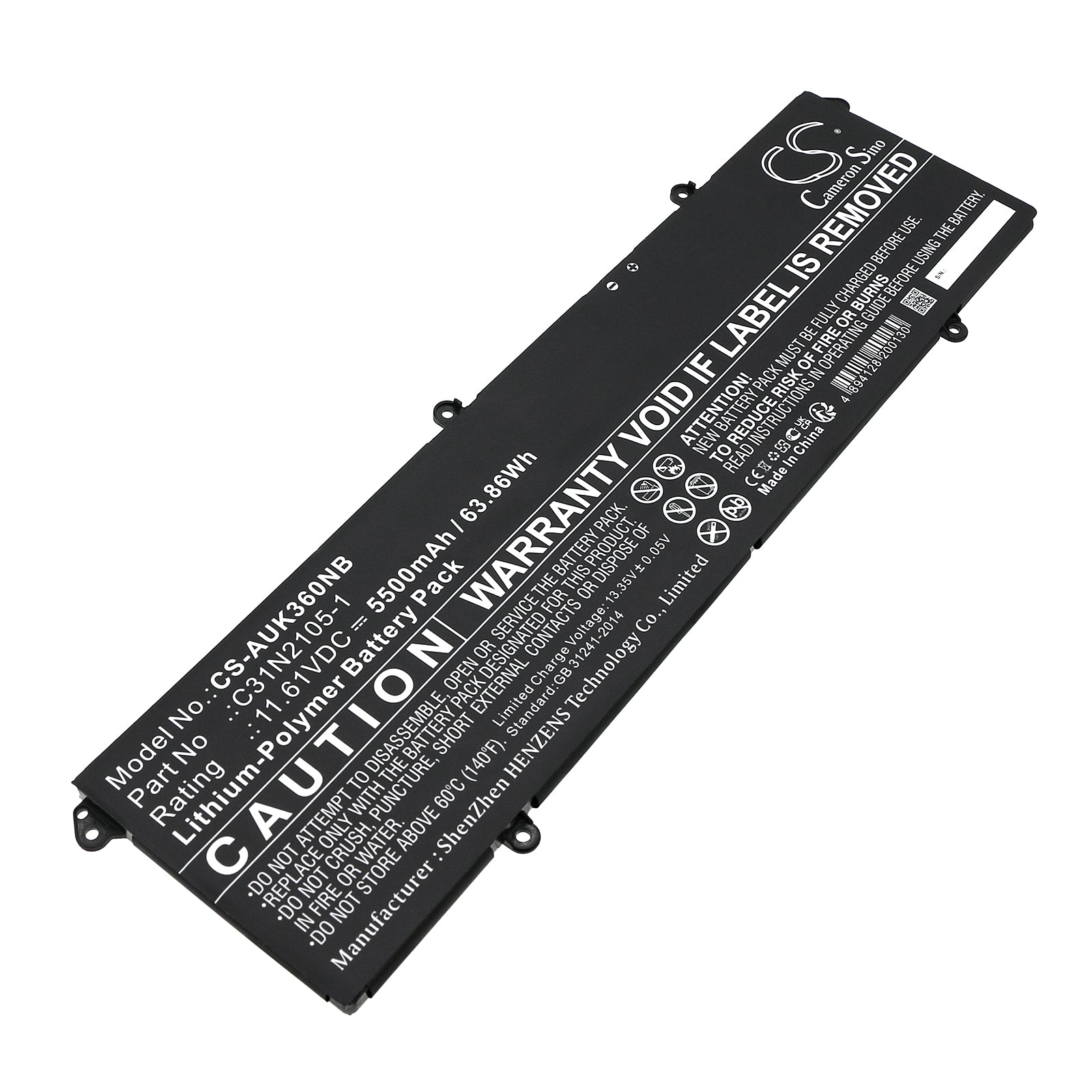Li-Polymer, Notebook, Laptop Battery fits Asus K3605vu, K3605vv, 11.61V, 5500mAh Notebook, Laptop Cameron Sino Technology Limited
