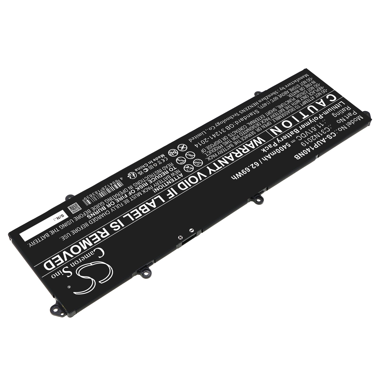 Li-Polymer, Notebook, Laptop Battery fits Asus K3400p, K3400pa, 11.61V, 5400mAh Notebook, Laptop Cameron Sino Technology Limited