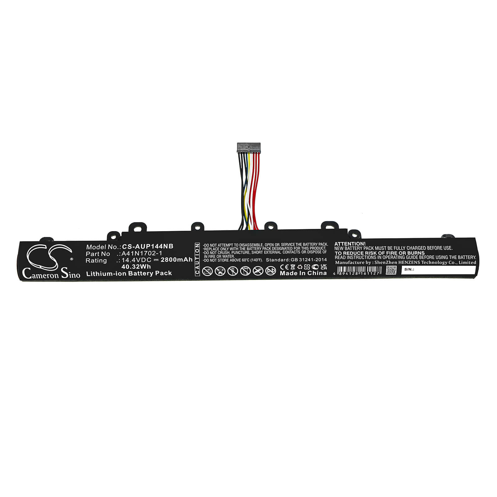 Li-ion Notebook Battery fits Asus, 0b110-00480100, A41n1702-1 14.4V, 2800mAh Notebook & Laptop Cameron Sino Technology Limited