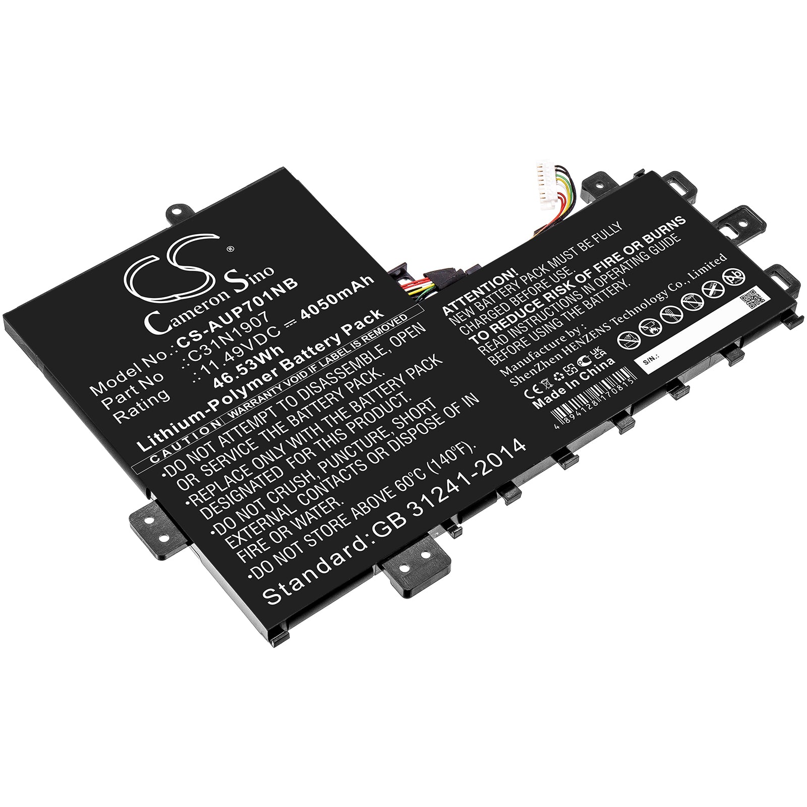 Li-Polymer, Notebook, Laptop Battery fits Asus Business P1701da, Business P1701da-au017r, 11.49V, 4050mAh Notebook, Laptop Cameron Sino Technology Limited