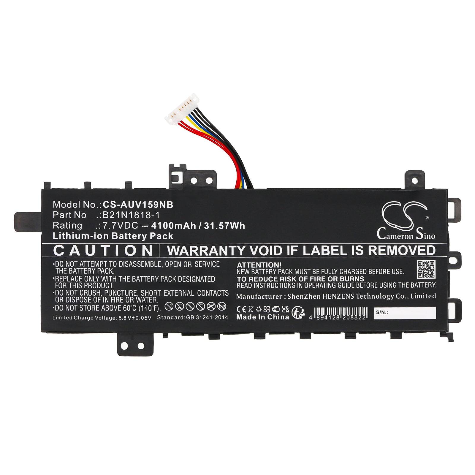 Li-ion, Notebook, Laptop Battery fits Asus Expertbook P1 P1510cja, Vivobook 14 F409da, 7.7V, 4100mAh CS-AUV159NB Notebook, Laptop Cameron Sino Technology Limited