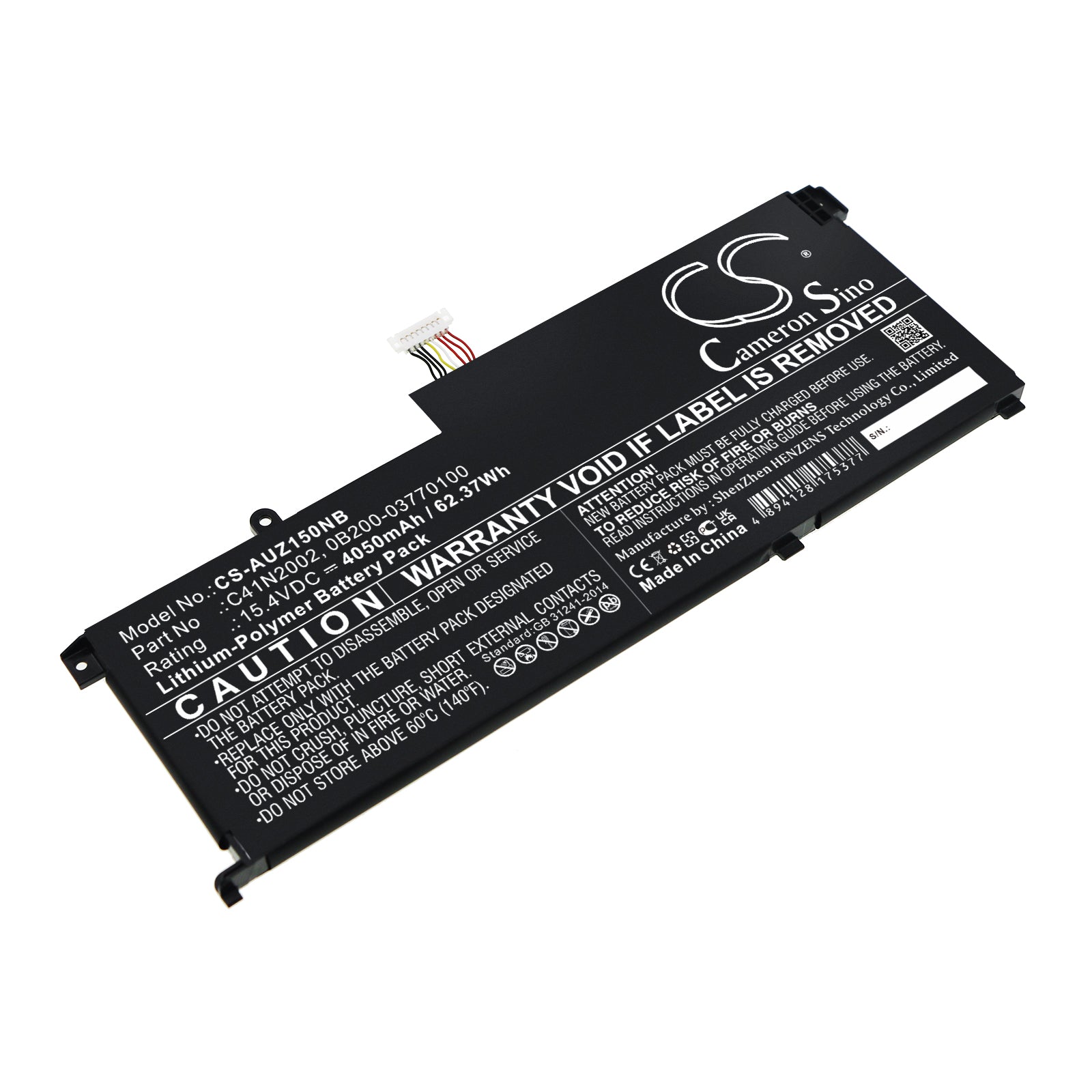 Li-Polymer, Notebook, Laptop Battery fits Asus Ux535lh-bh74, Ux535lh-bn002t, 15.4V, 4050mAh Notebook, Laptop Cameron Sino Technology Limited
