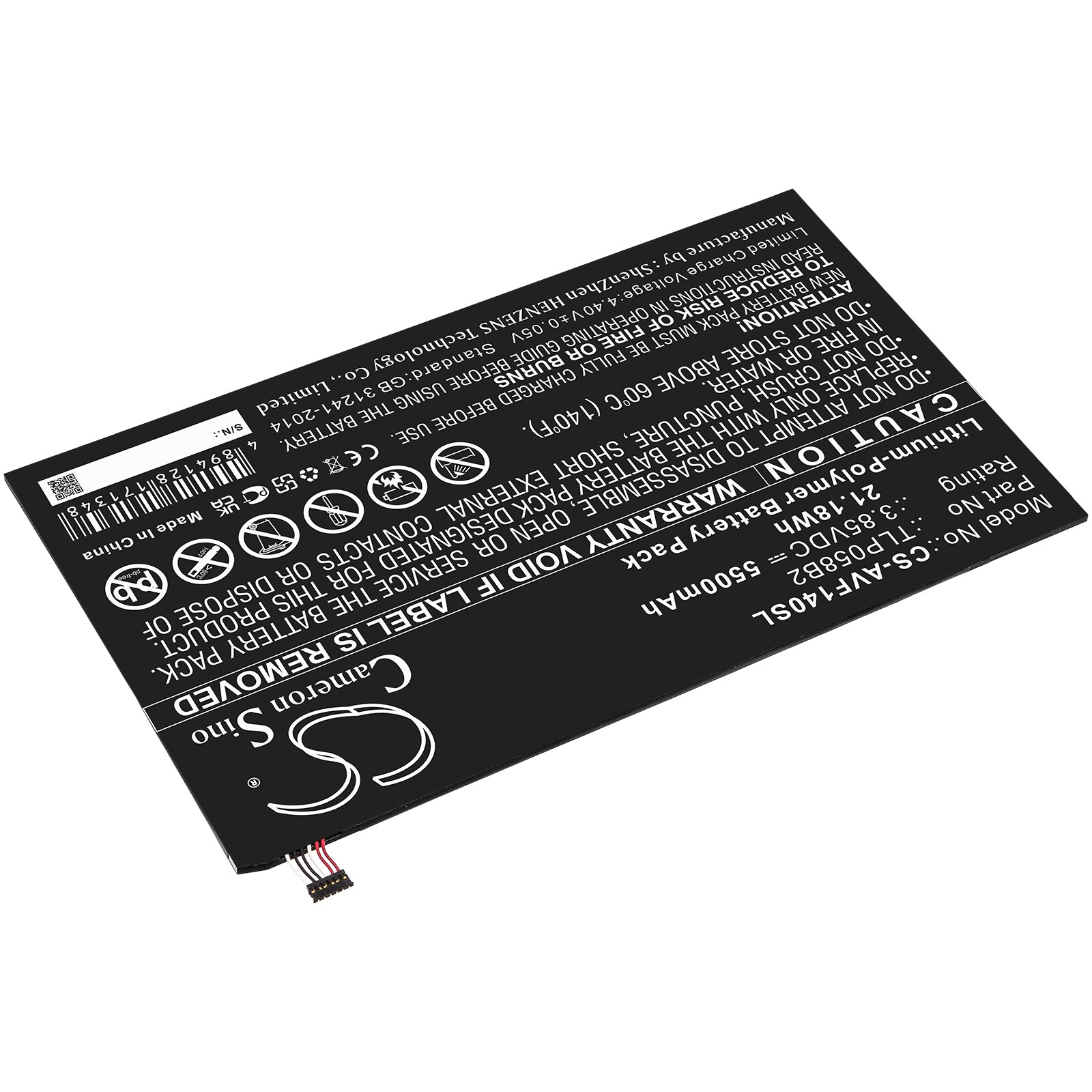 Li-Polymer, Tablet Battery fits Vodafone Tab Prime 7, Vfd-1400, 3.85V, 5500mAh Tablet Cameron Sino Technology Limited