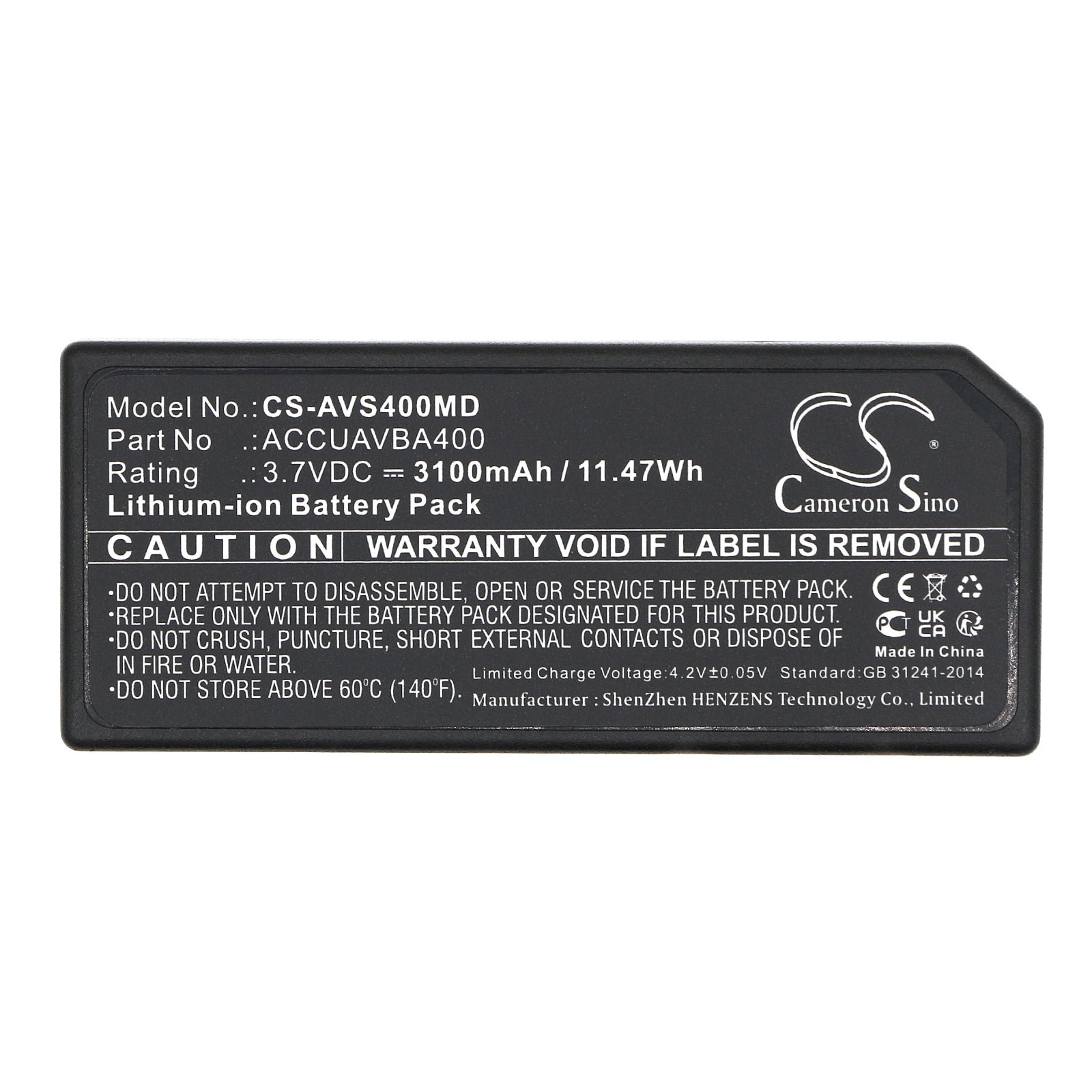 Li-ion, Medical Battery fits Veins Accuvein Av400, Viasys Healthcare Veins Accuvein Av400 Anam Illu, 3.7V, 3100mAh Medical Cameron Sino Technology Limited