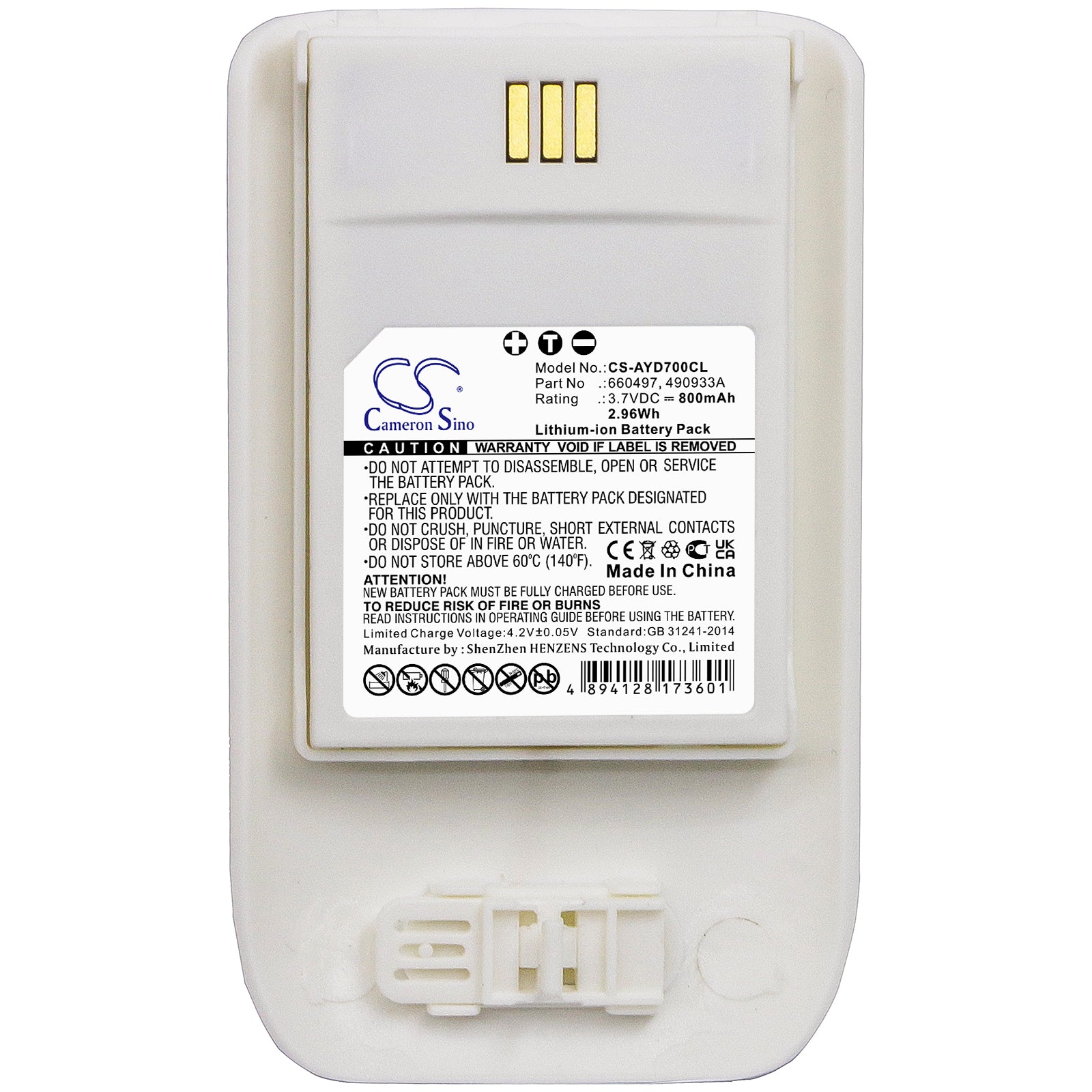 Li-ion, Cordless Phone Battery fits Mitel 5614, 5634, 3.7V, 800mAh Cordless Phone Cameron Sino Technology Limited