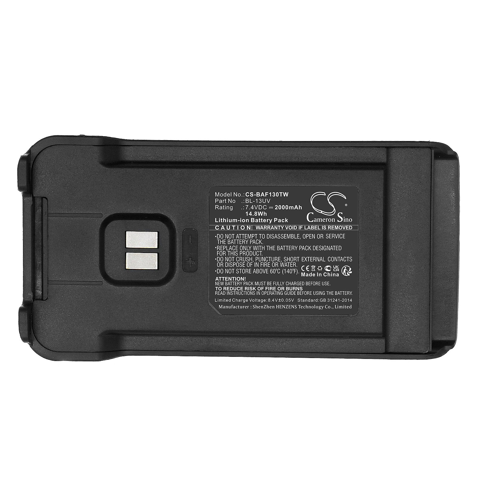 Li-ion, Two-Way Radio Battery fits Explorer Qrz-1, Pofung P15uv, 7.4V, 2000mAh Two-Way Radio Cameron Sino Technology Limited
