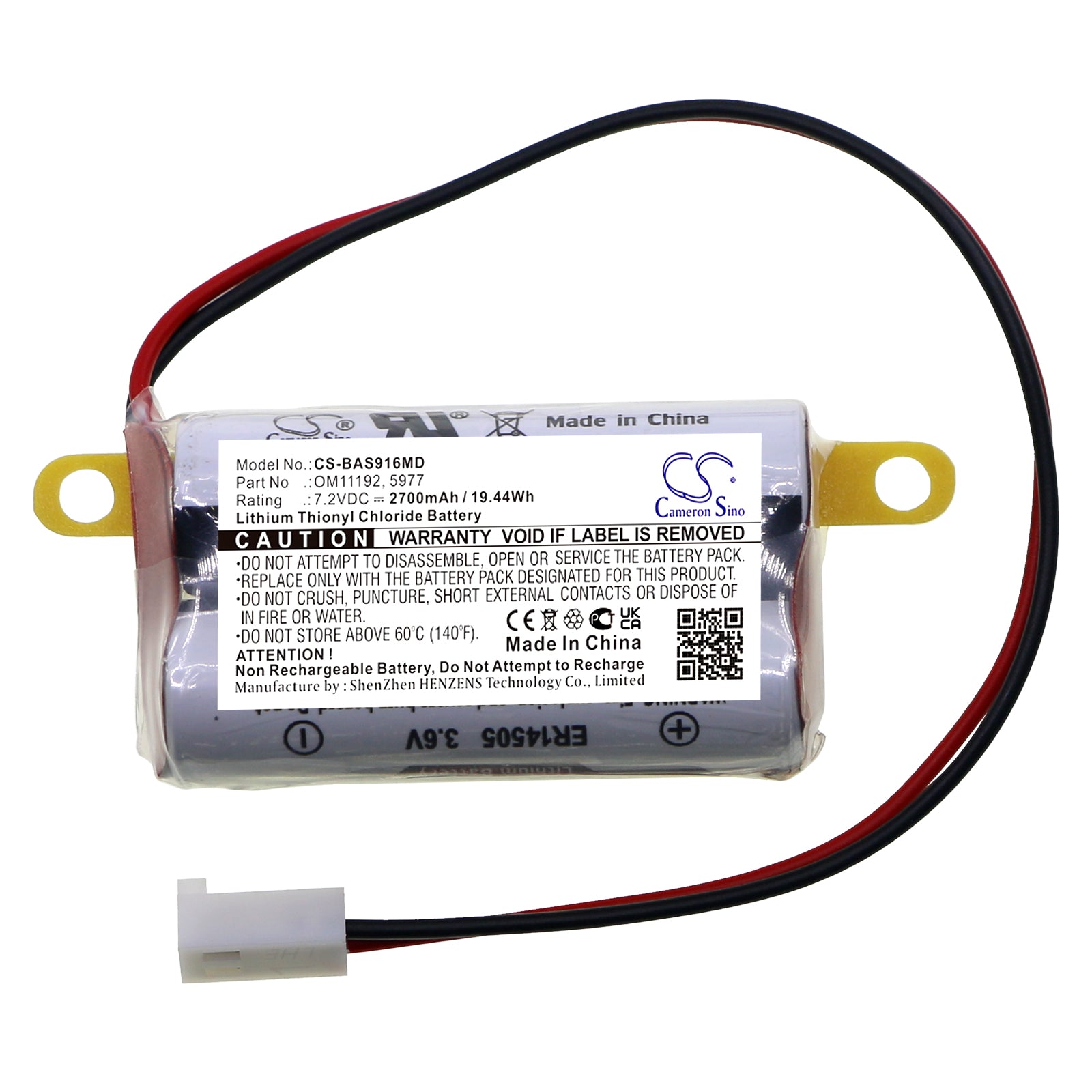 Li-SOCl2, Medical Battery fits Baxter Healthcare 2m91617, Colleague Infusion Pump Memory, 7.2V, 2700mAh Medical Cameron Sino Technology Limited