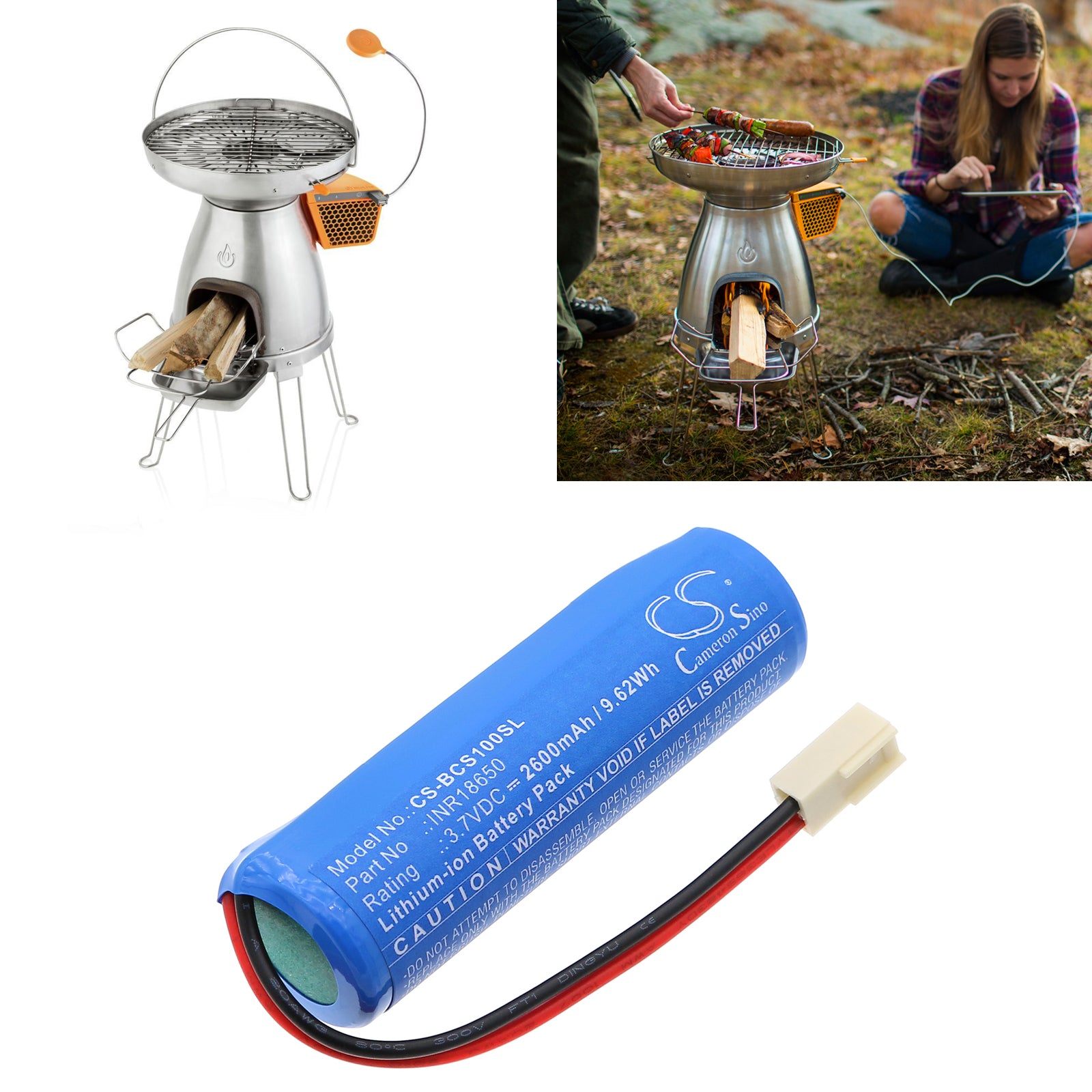 3.7V, Li-ion, 2600mAh, Battery fits Biolite BaseCamp Stove, 9.62Wh Kitchenware Cameron Sino Technology Limited