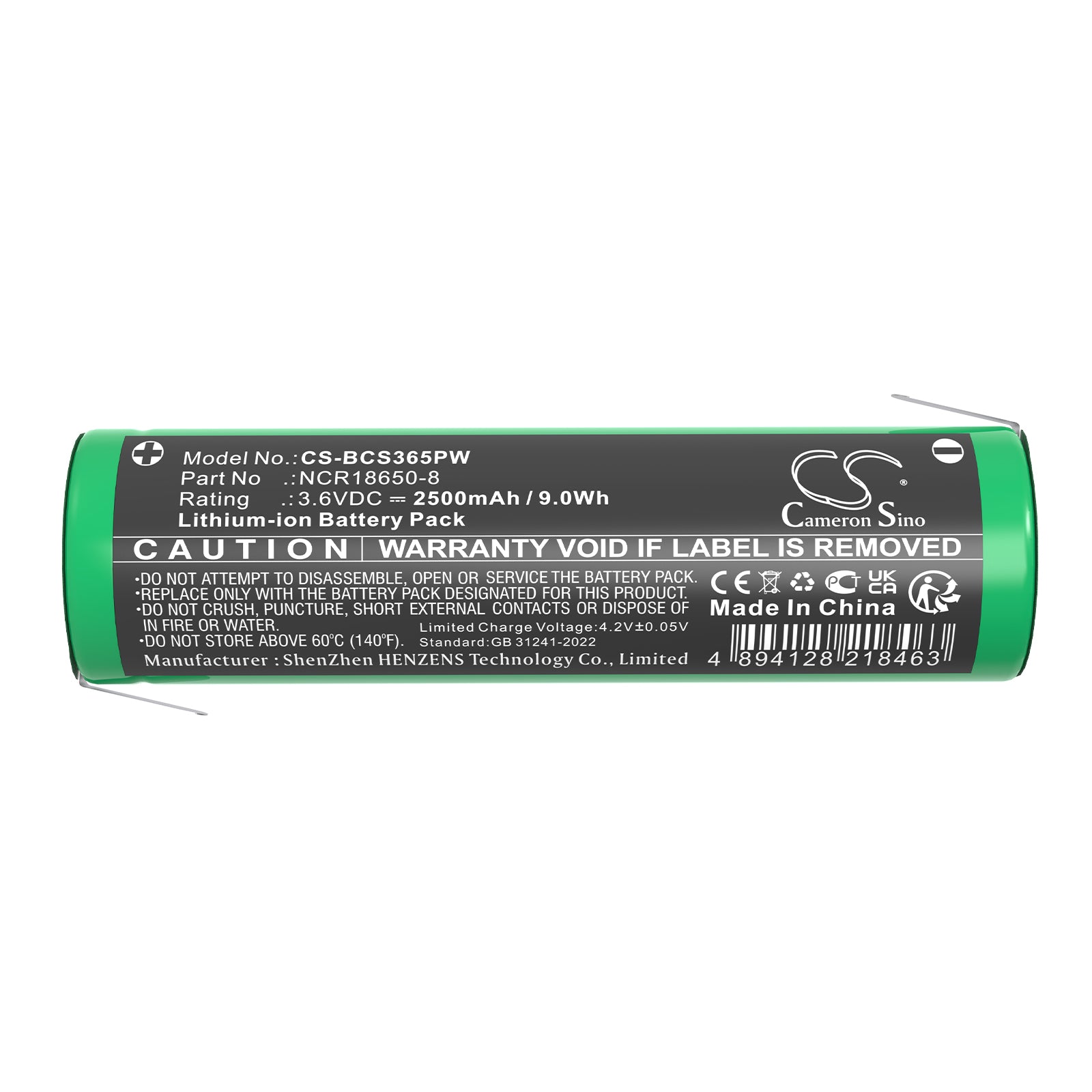 3.6V, Li-ion, 2500mAh, Battery fits Black & Decker BDCS40G Type 1, CS3652LC, 9Wh Power Tools Cameron Sino Technology Limited