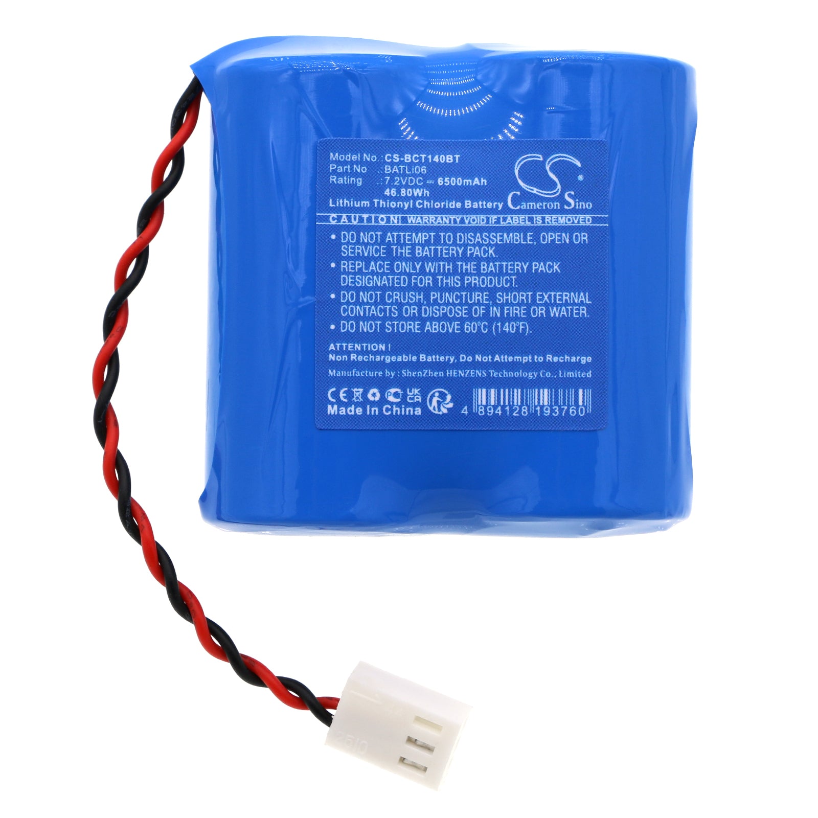 Li-SOCl2, Alarm System Battery fits Logisty D14650f, Dp8000, 7.2V, 6500mAh Alarm System Cameron Sino Technology Limited