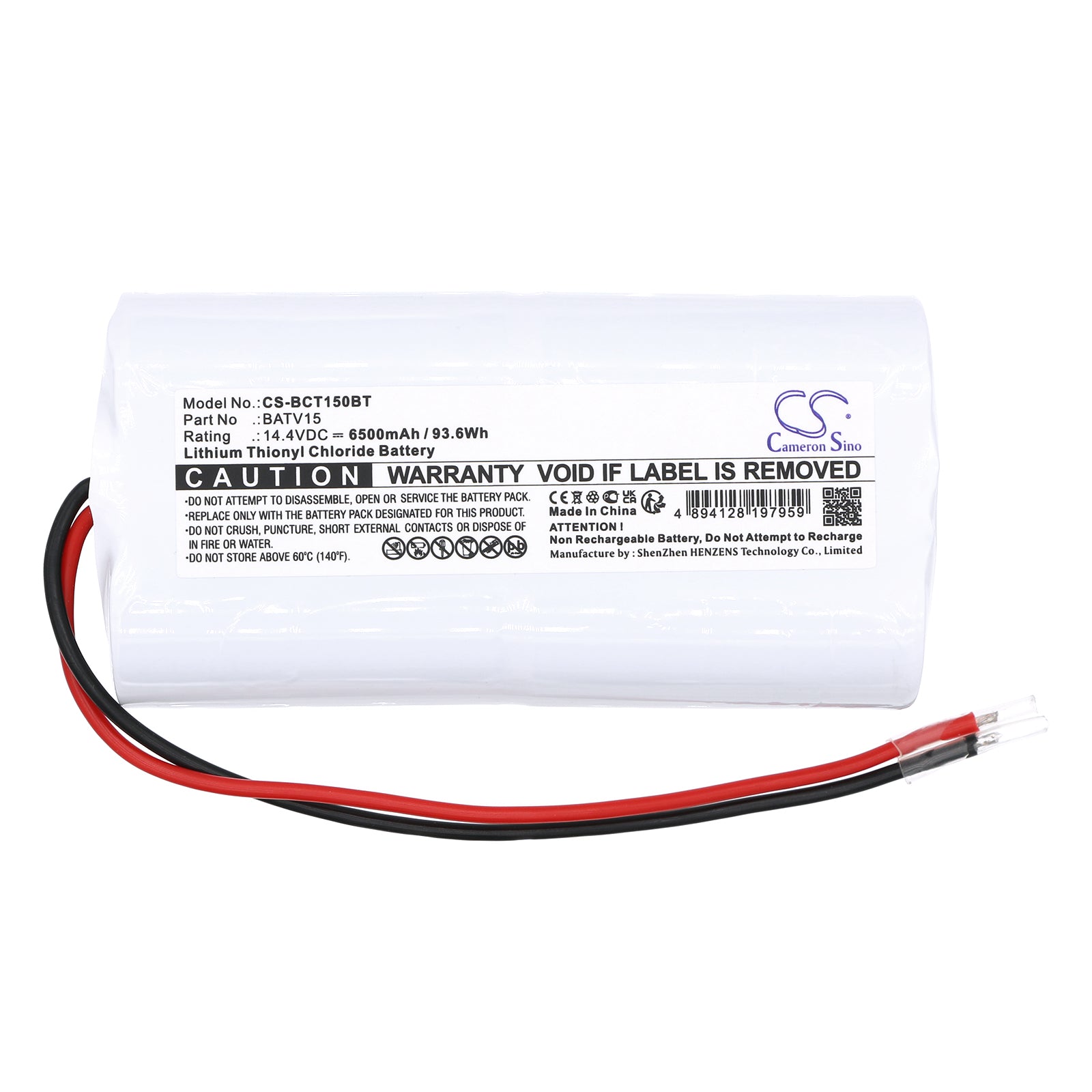 Li-SOCl2, Alarm System Battery fits Daitem Dc405, Dc636, 14.4V, 6500mAh Alarm System Cameron Sino Technology Limited